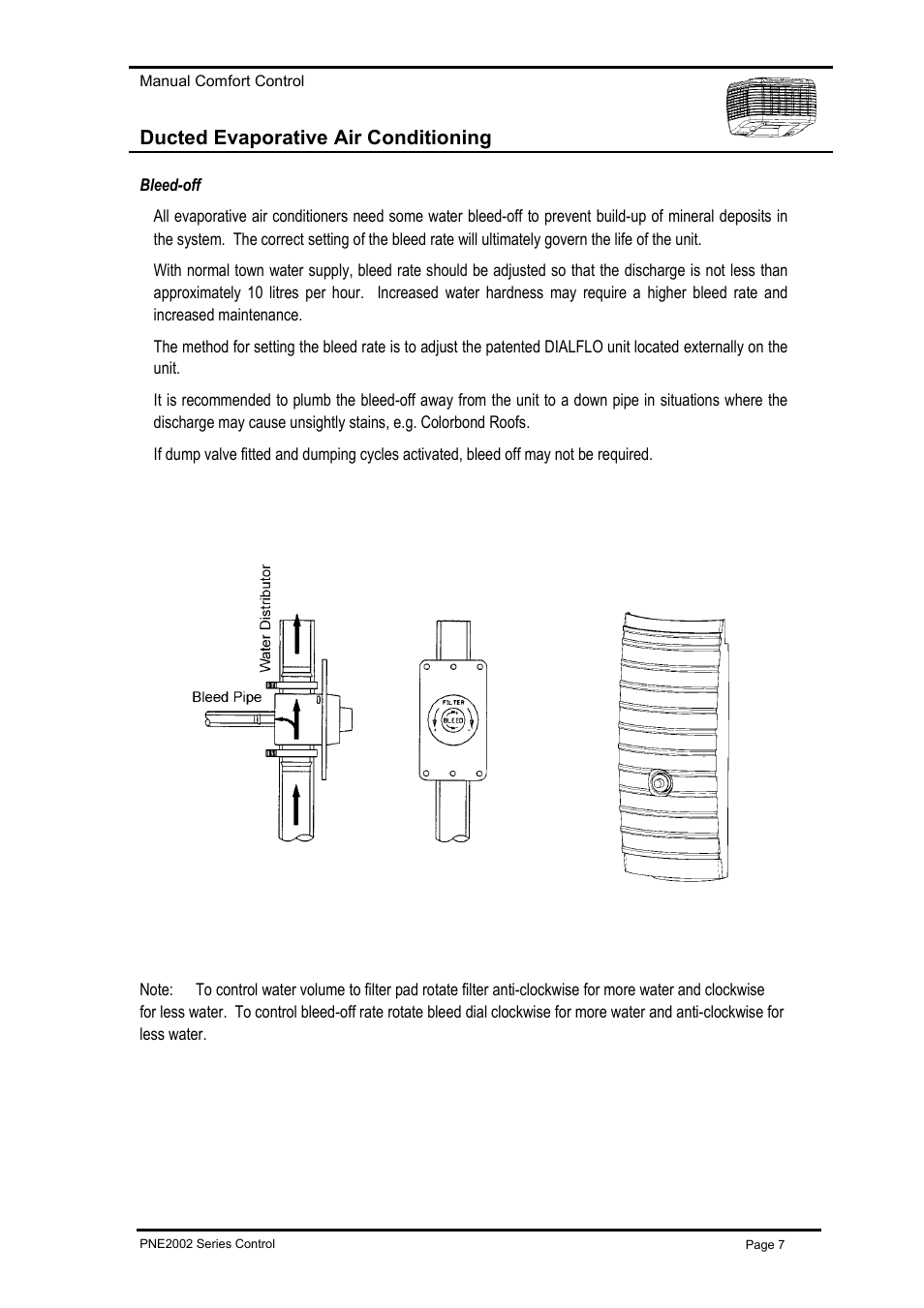 Bleed-off, Ducted evaporative air conditioning | Bonaire Deluxe Control (LV) - PNE User Manual | Page 7 / 20