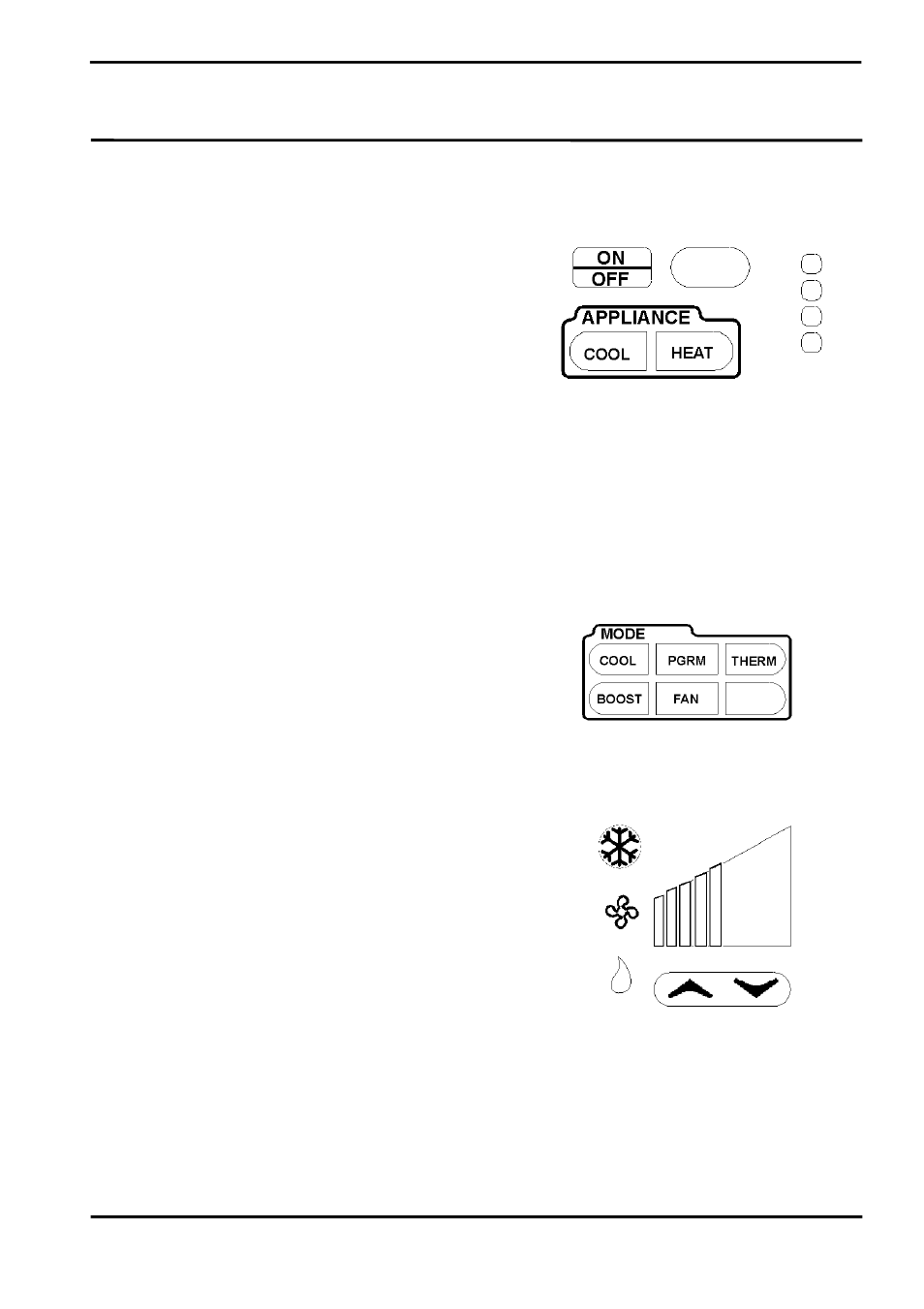 Touch pad functions, On / off, Appliance | Mode, Ouch, Unctions, On / off appliance | Bonaire Touchpad Control (LV) - Tekelek User Manual | Page 7 / 32
