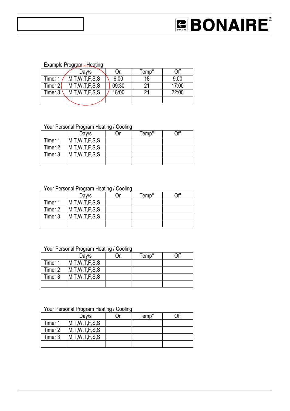 Operation | Bonaire Ducted RAC Inverter User Manual | Page 16 / 40