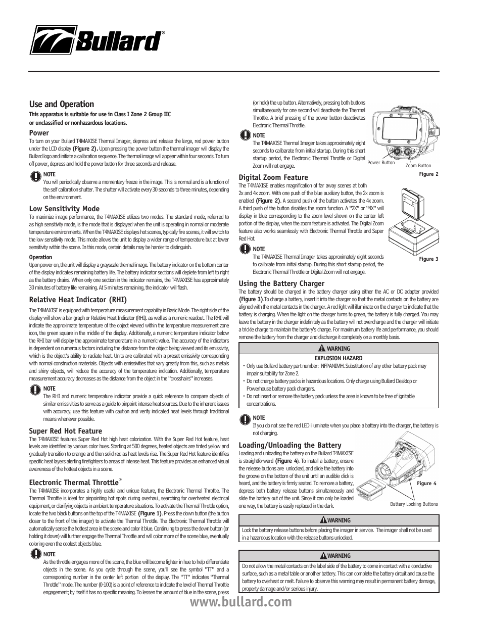 Use and operation | Bullard T4MAXISE User Manual | Page 2 / 4
