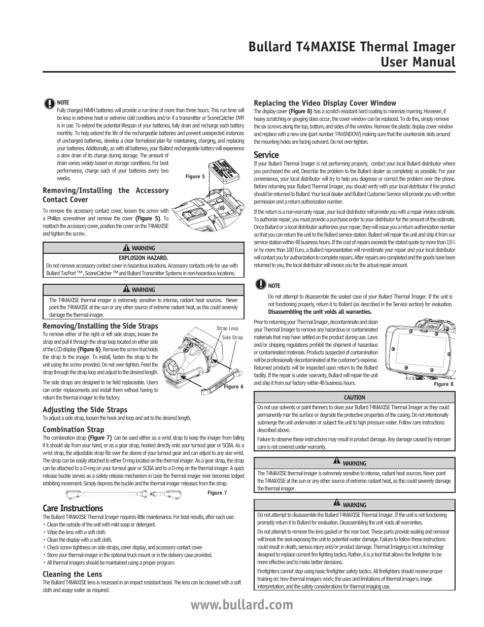 Care instructions, Service | Bullard T4MAXISE User Manual | Page 3 / 4