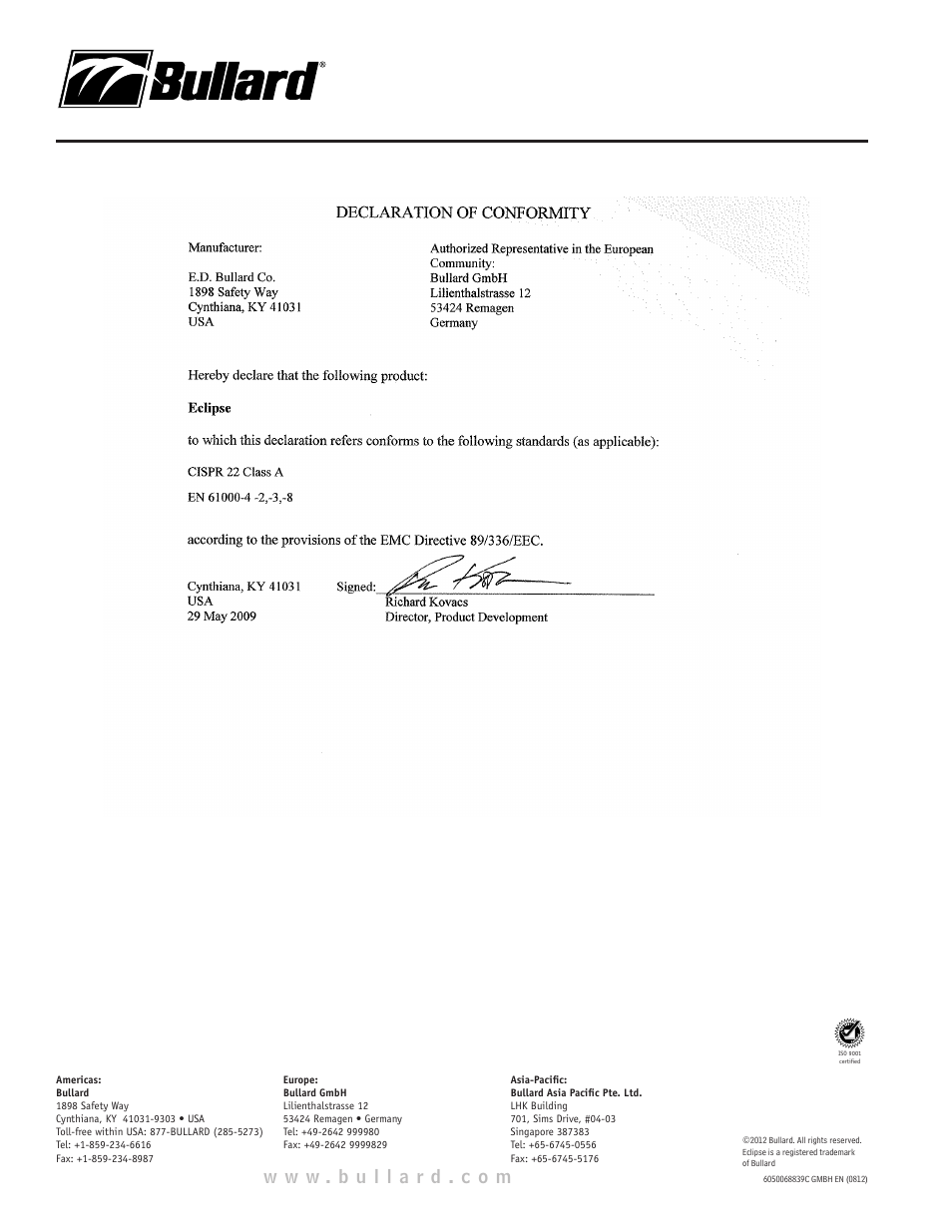 Bullard Eclipse User Manual | Page 4 / 4