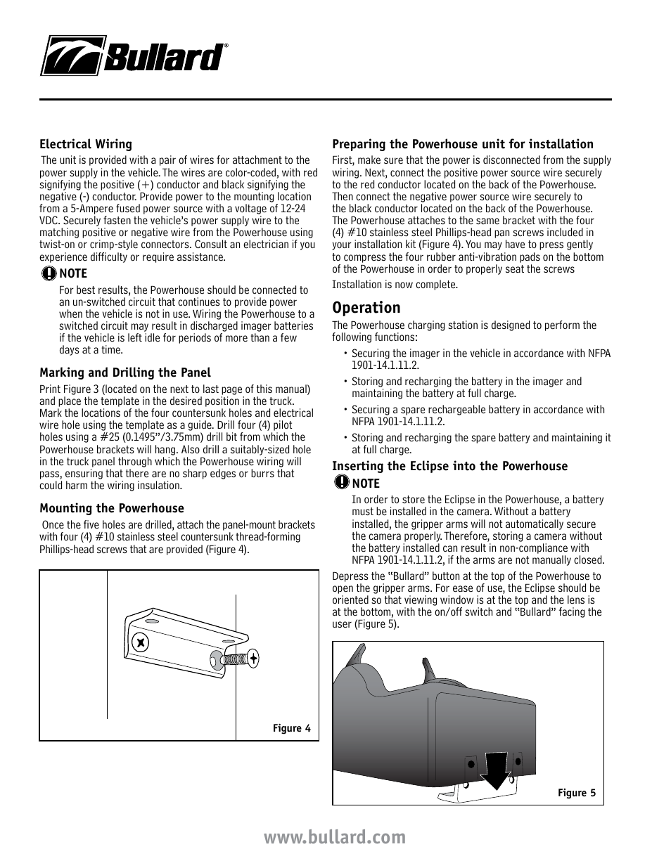 Operation | Bullard Eclipse Powerhouse User Manual | Page 2 / 7