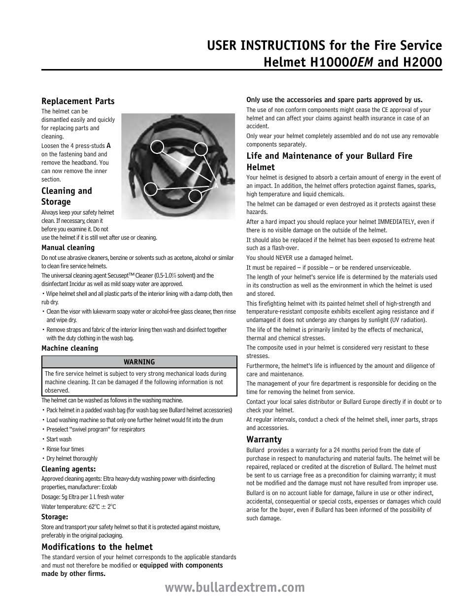 Bullard H1000OEM User Manual | Page 3 / 4