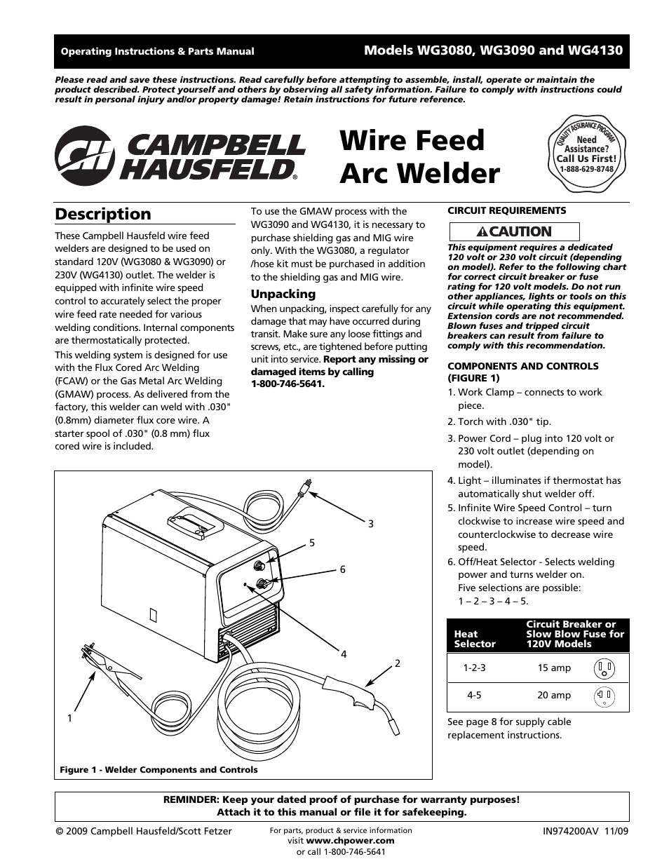 Campbell Hausfeld WG4130 User Manual | 44 pages