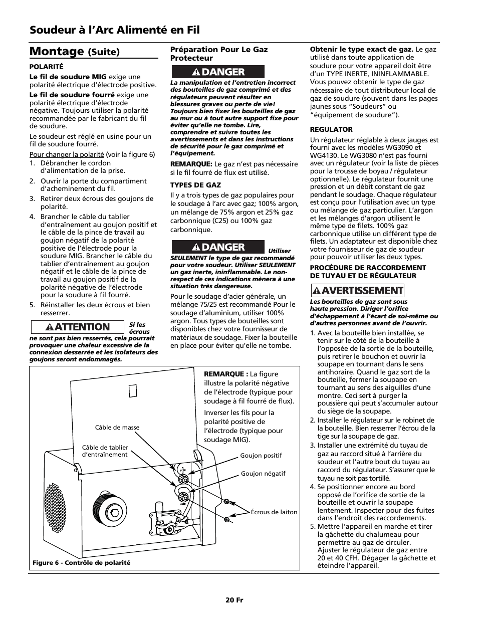 Montage, Soudeur à l’arc alimenté en fil, Suite) | Campbell Hausfeld WG4130 User Manual | Page 20 / 44