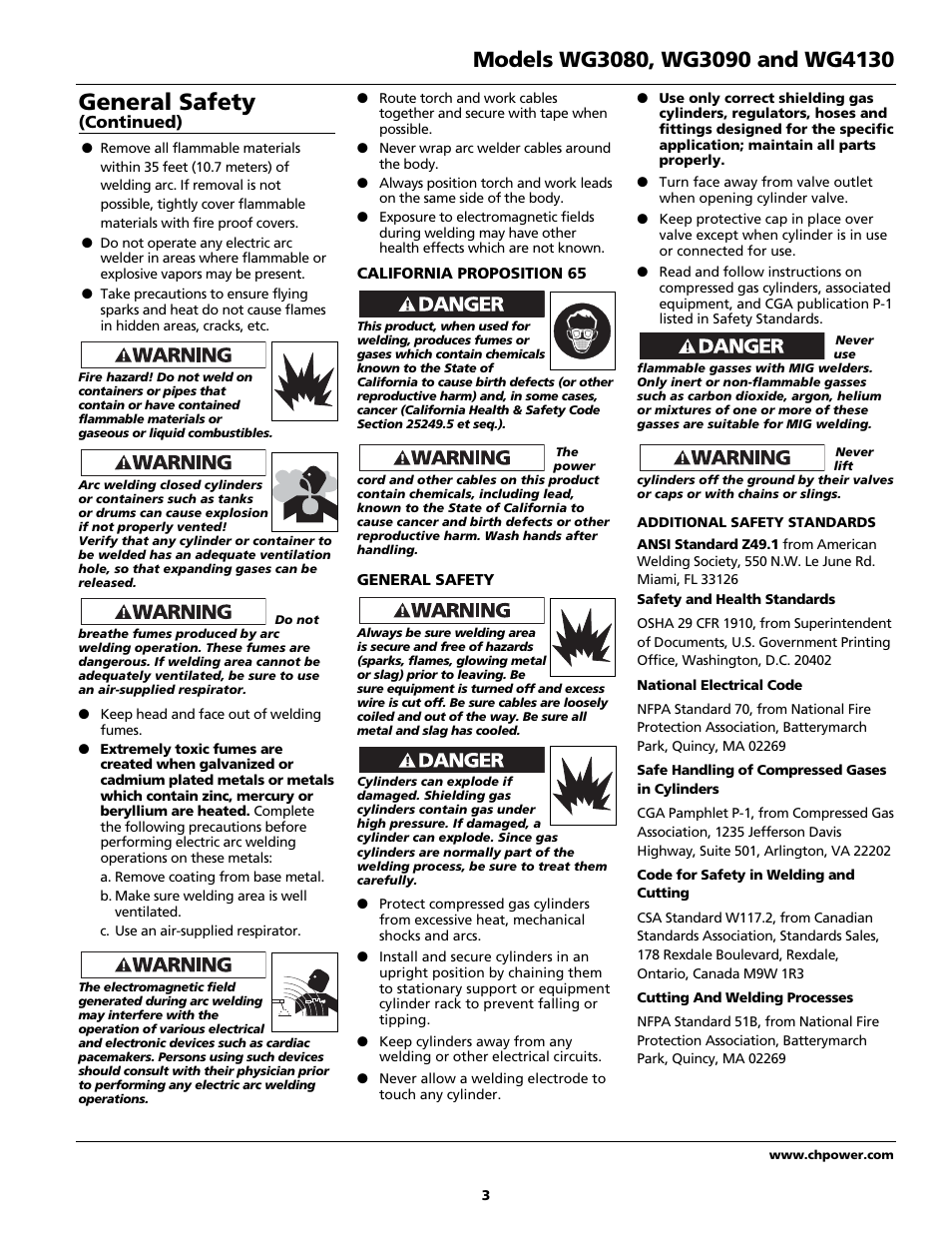 General safety | Campbell Hausfeld WG4130 User Manual | Page 3 / 44