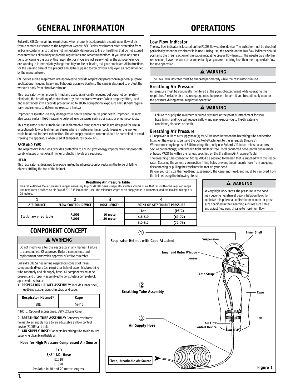 General information, Operations, Component concept | Bullard 88E User Manual | Page 2 / 24