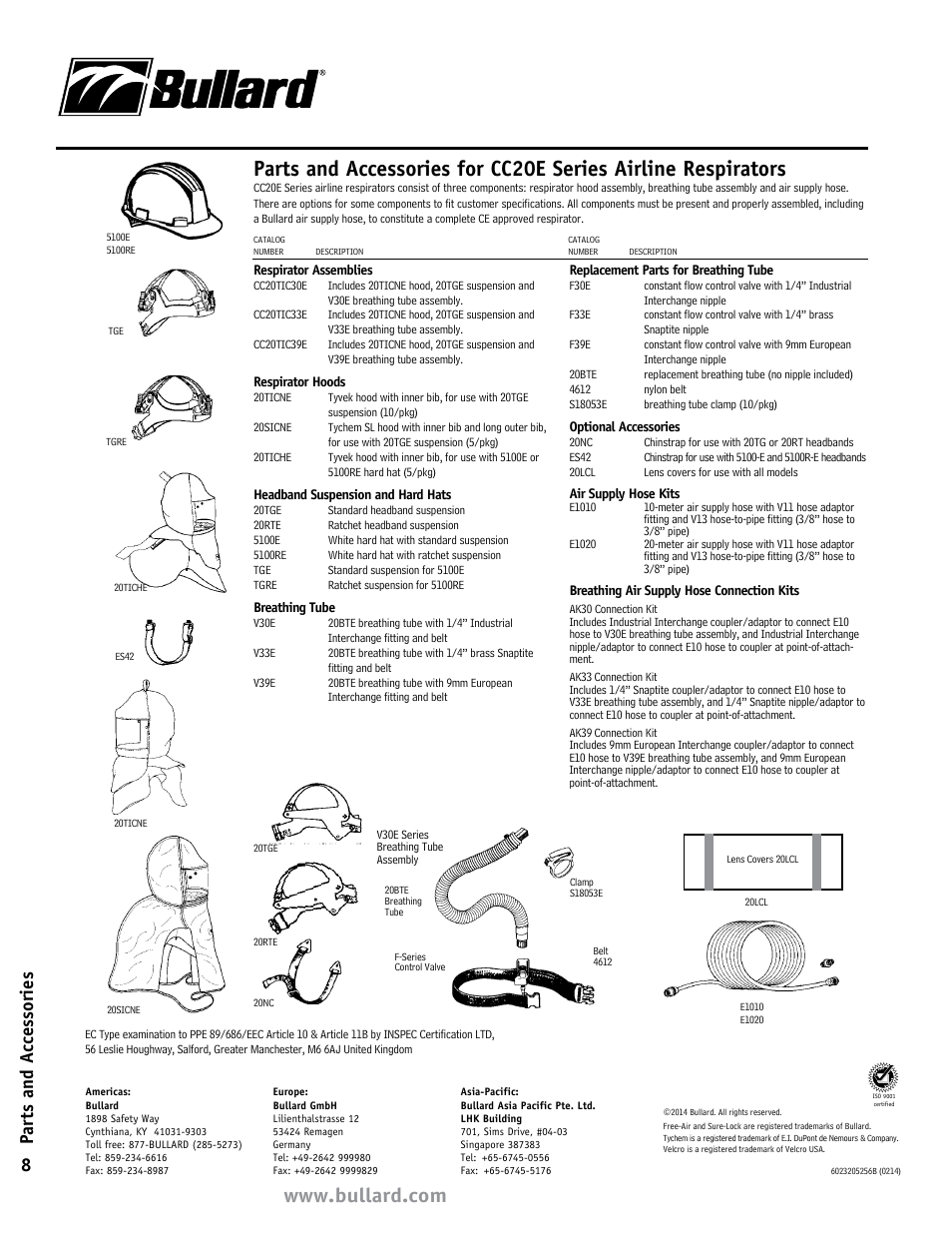 Parts and accessories 8 | Bullard CC20E User Manual | Page 8 / 8