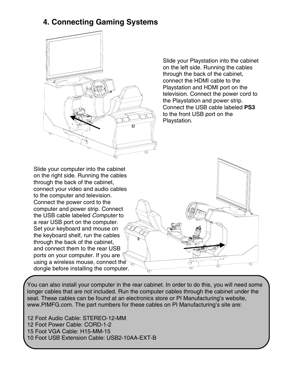 Connecting gaming systems | Chicago Gaming Redline GT User Manual | Page 18 / 40