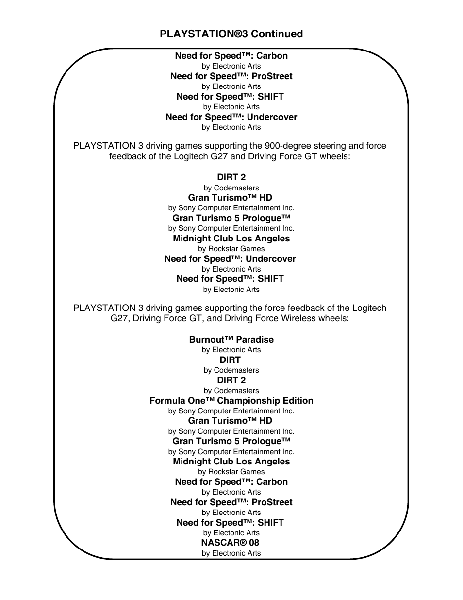 Playstation®3 continued | Chicago Gaming Redline GT User Manual | Page 23 / 40
