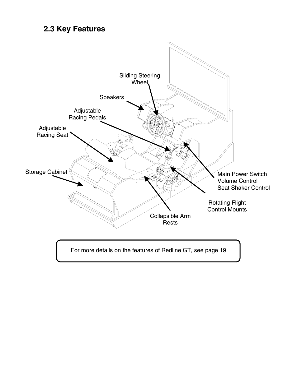 3 key features | Chicago Gaming Redline GT User Manual | Page 4 / 40