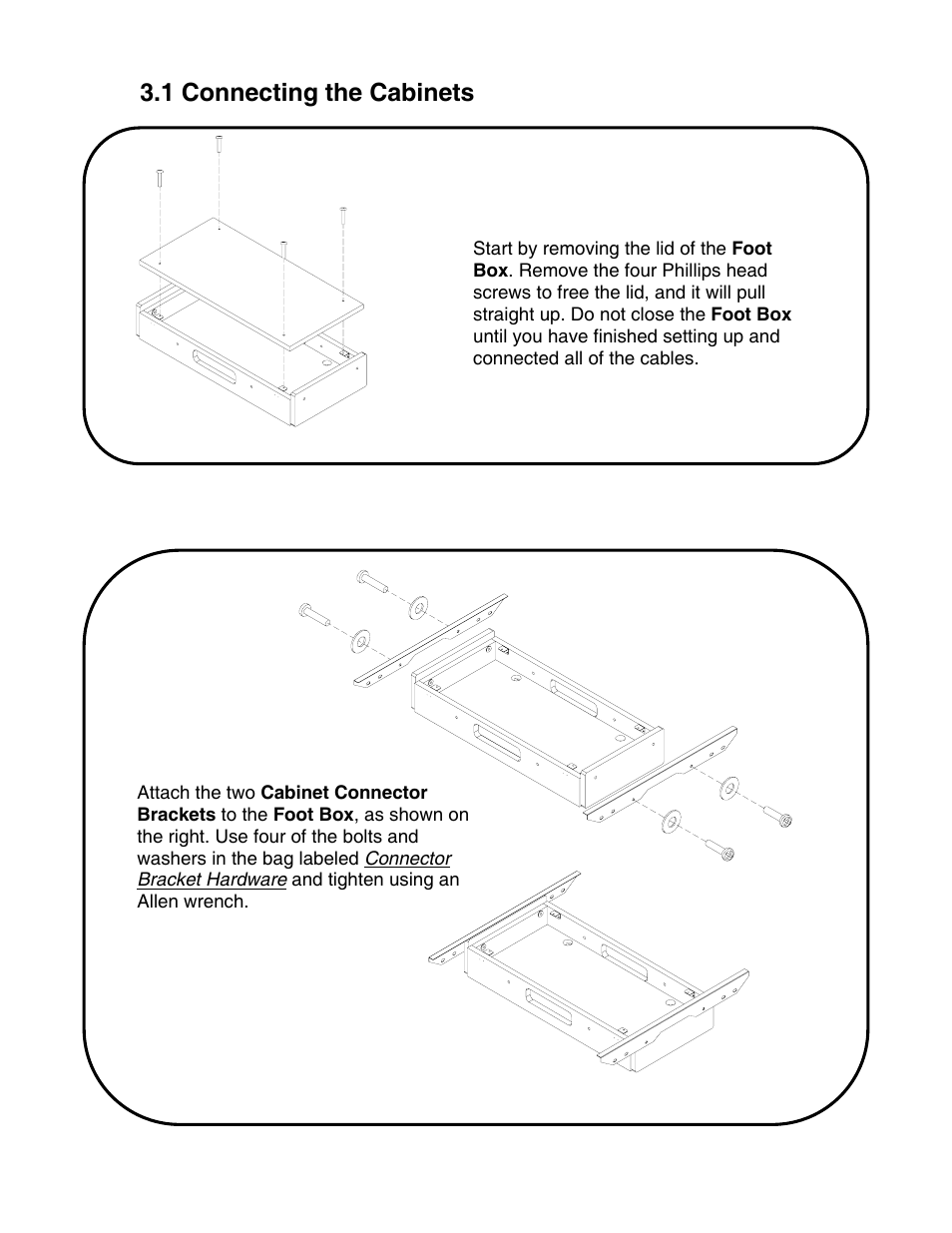 1 connecting the cabinets | Chicago Gaming Redline GT User Manual | Page 7 / 40