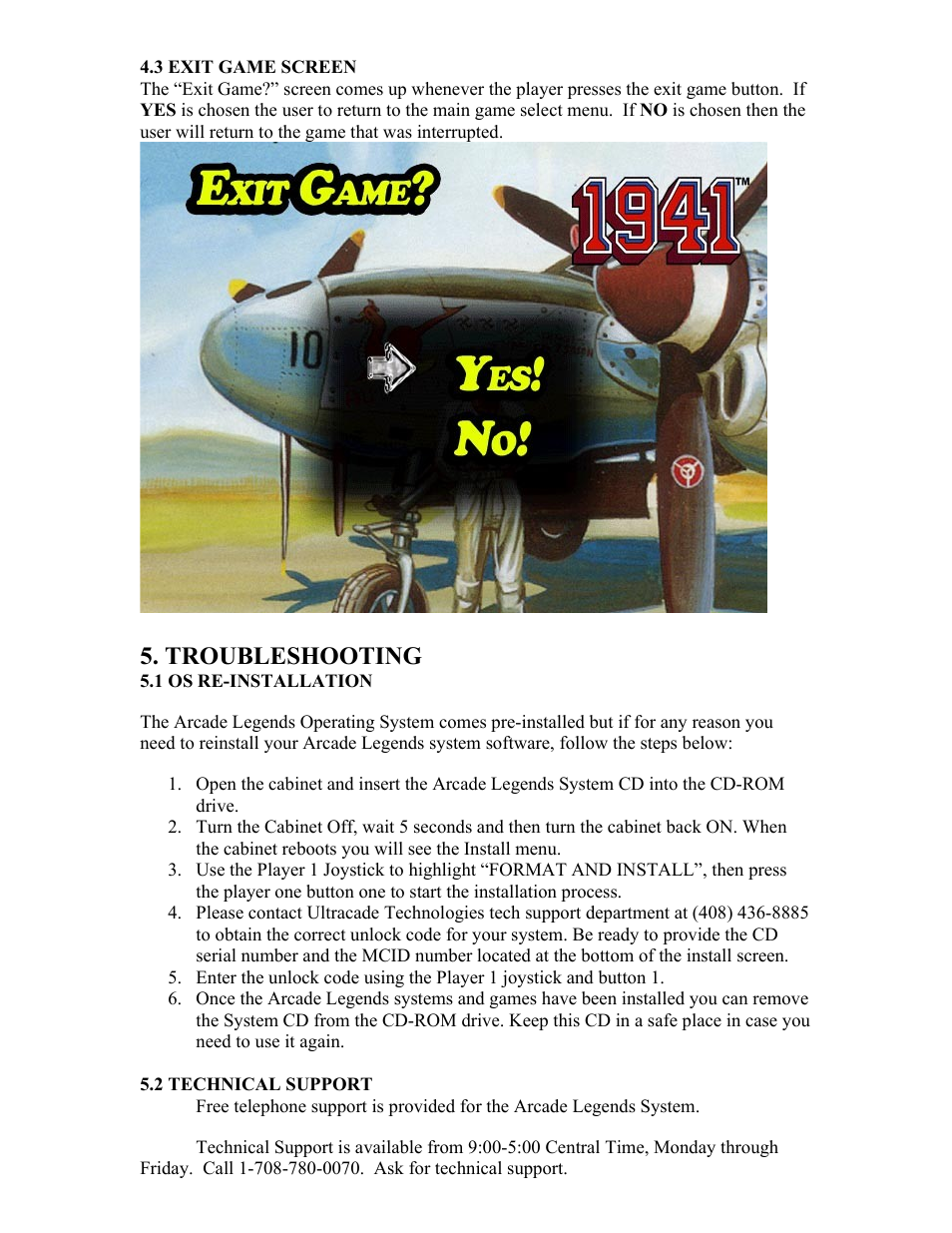 Troubleshooting | Chicago Gaming Arcade Legends User Manual | Page 10 / 14