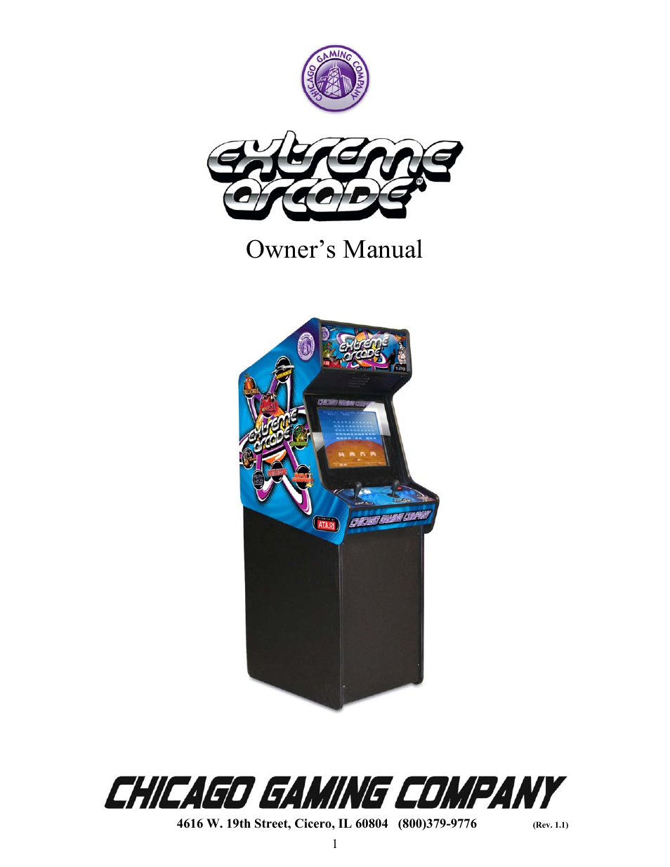 Chicago Gaming Extreme Arcade User Manual | 18 pages