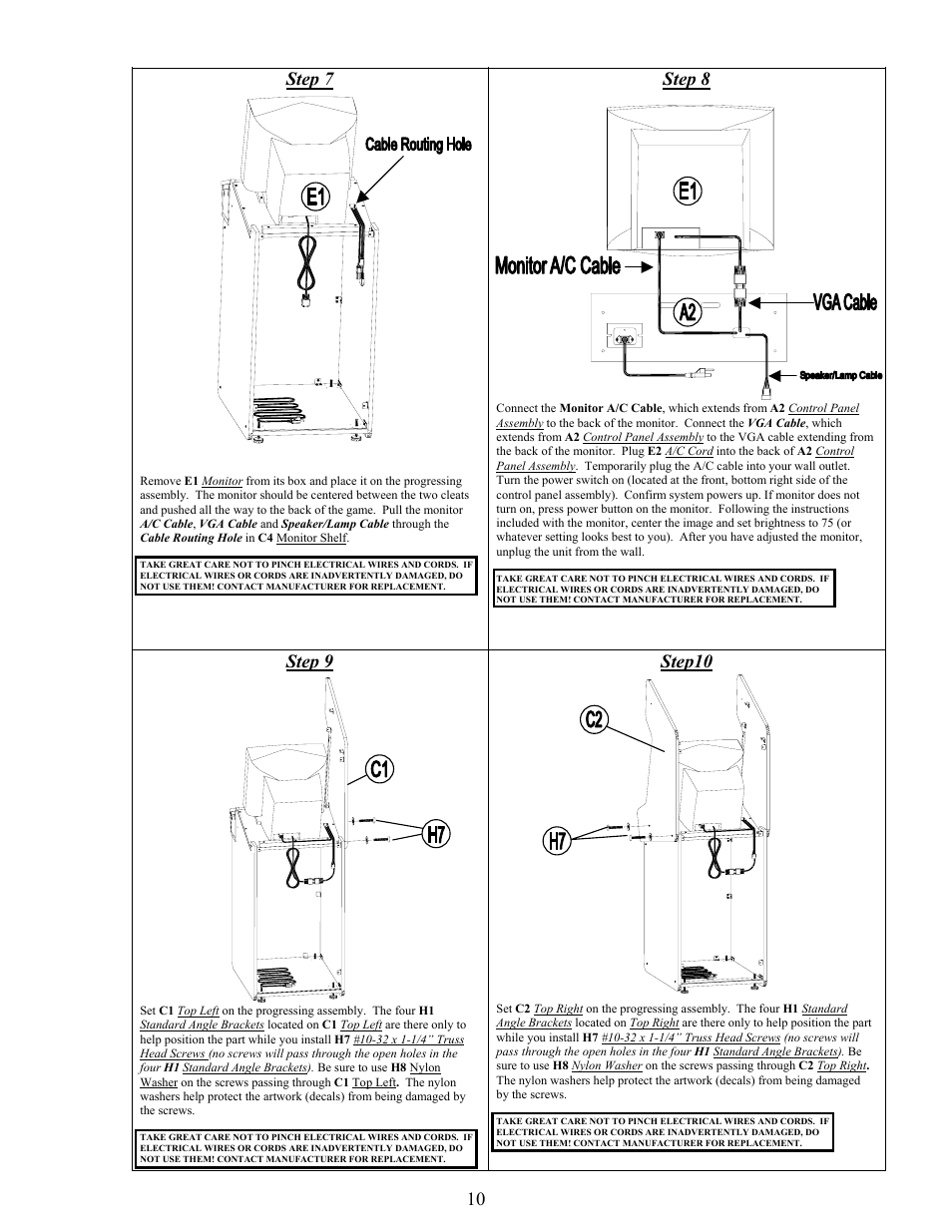 Step 7, Step 8, Step 9 | Step10 | Chicago Gaming Extreme Arcade User Manual | Page 10 / 18