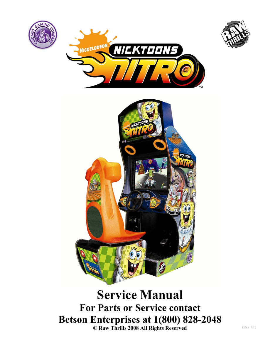 Chicago Gaming Nicktoons Nitro User Manual | 54 pages