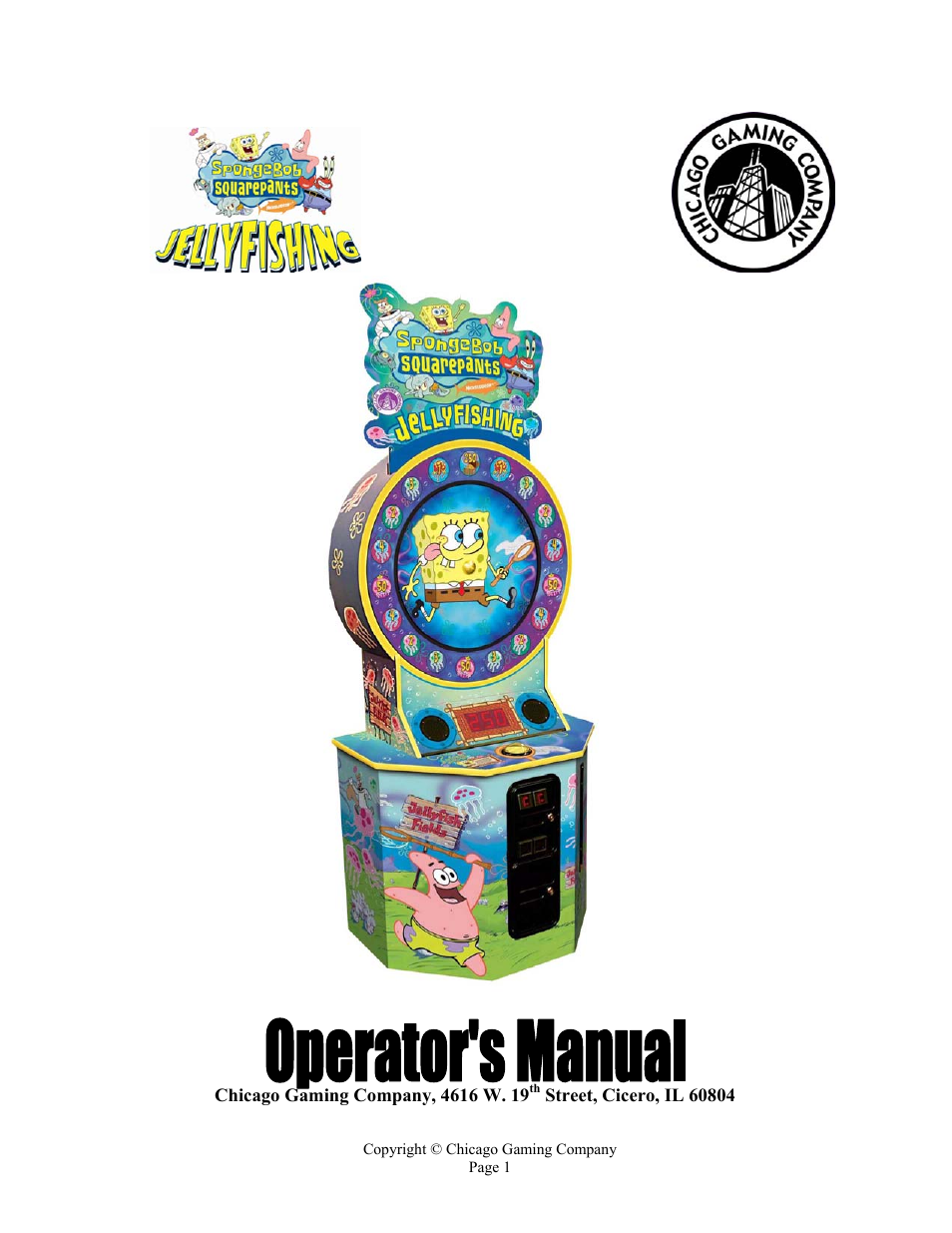 Chicago Gaming SpongeBob Jellyfishing User Manual | 11 pages