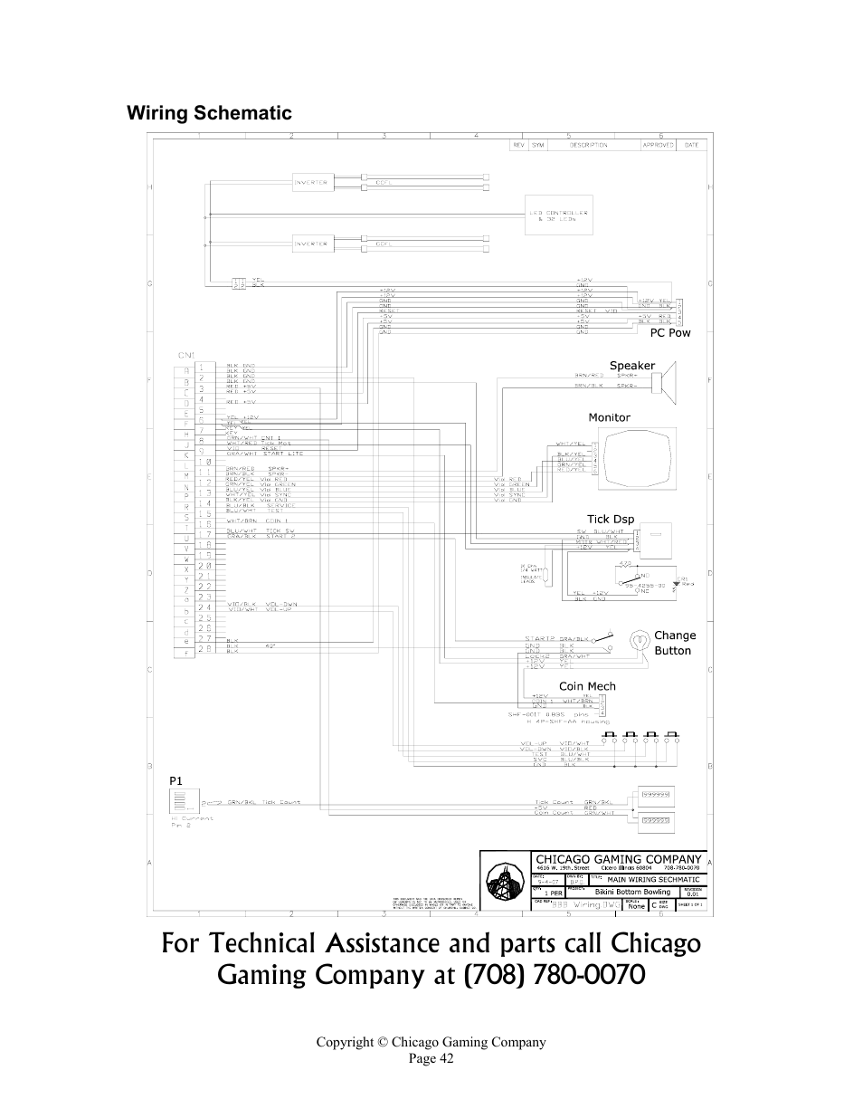 Chicago Gaming Bikini Bottom Bowling User Manual | Page 42 / 42