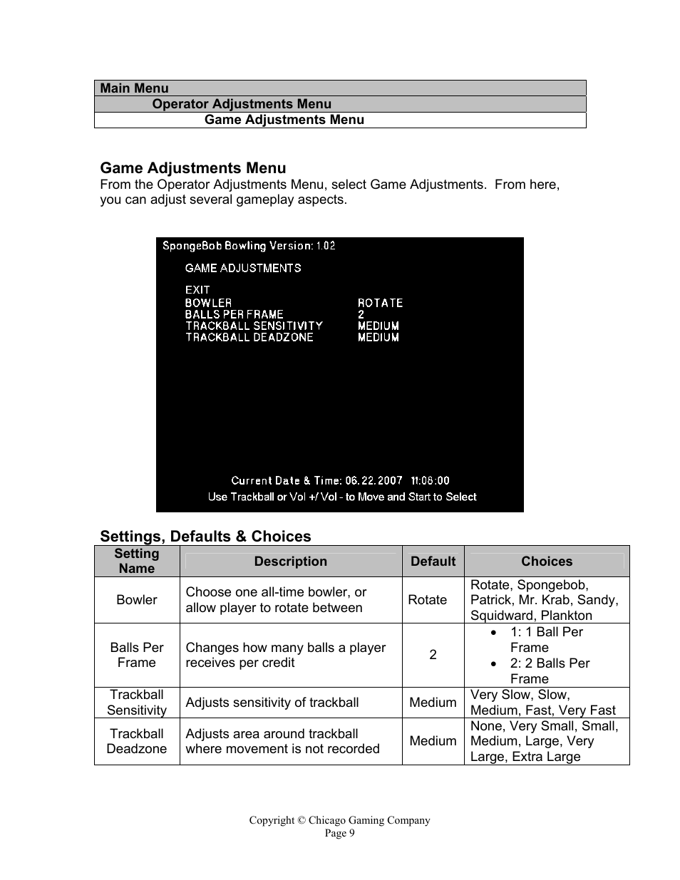 Chicago Gaming Bikini Bottom Bowling User Manual | Page 9 / 42