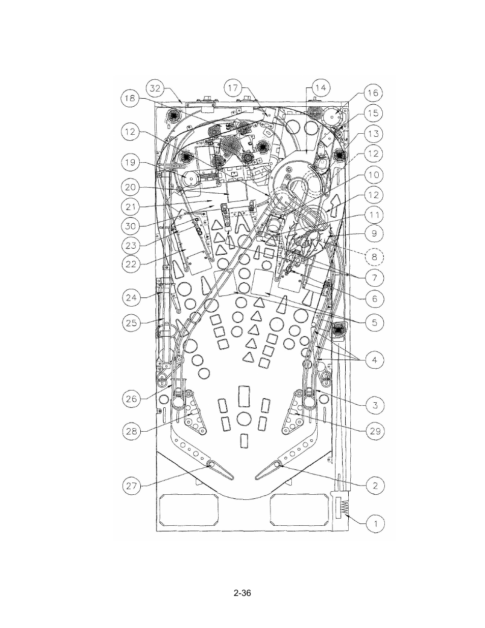 Upper playfield parts | Chicago Gaming Medieval Madness Remake User Manual | Page 119 / 146