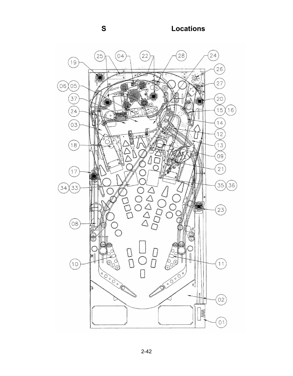 Solenoid flashlamp locations | Chicago Gaming Medieval Madness Remake User Manual | Page 125 / 146