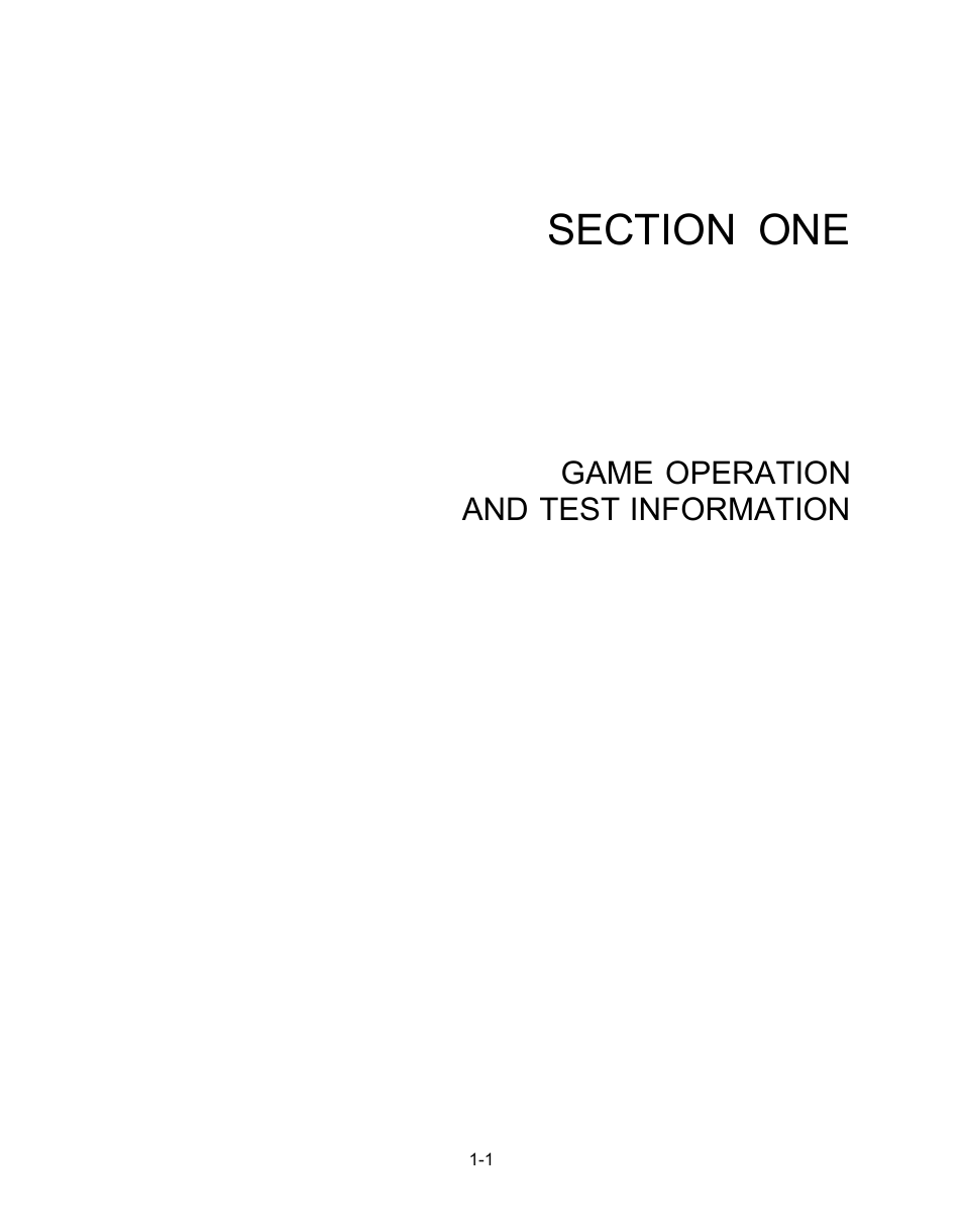 1 - game information and test information, Game operation and test information | Chicago Gaming Medieval Madness Remake User Manual | Page 25 / 146