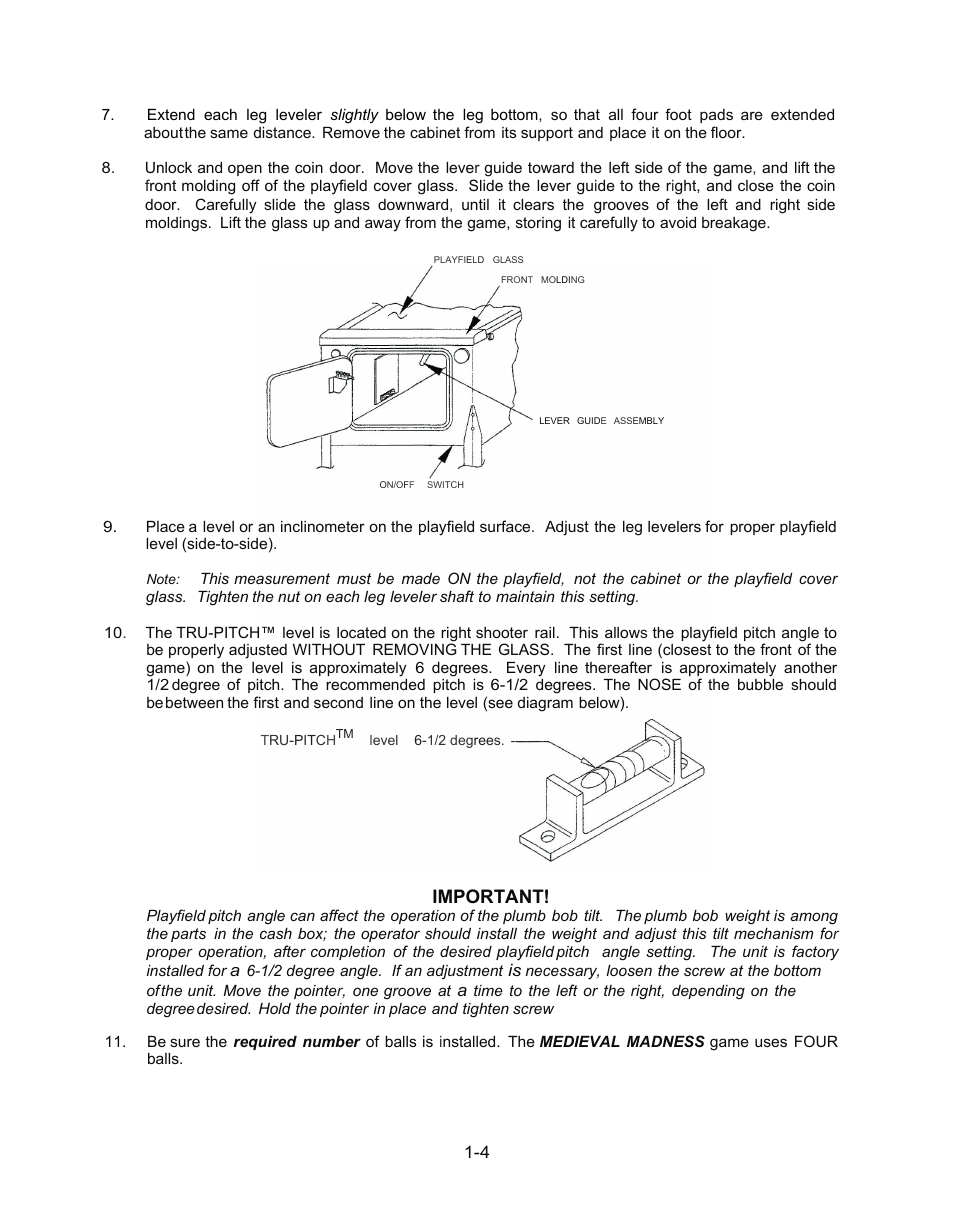 Important | Chicago Gaming Medieval Madness Remake User Manual | Page 28 / 146