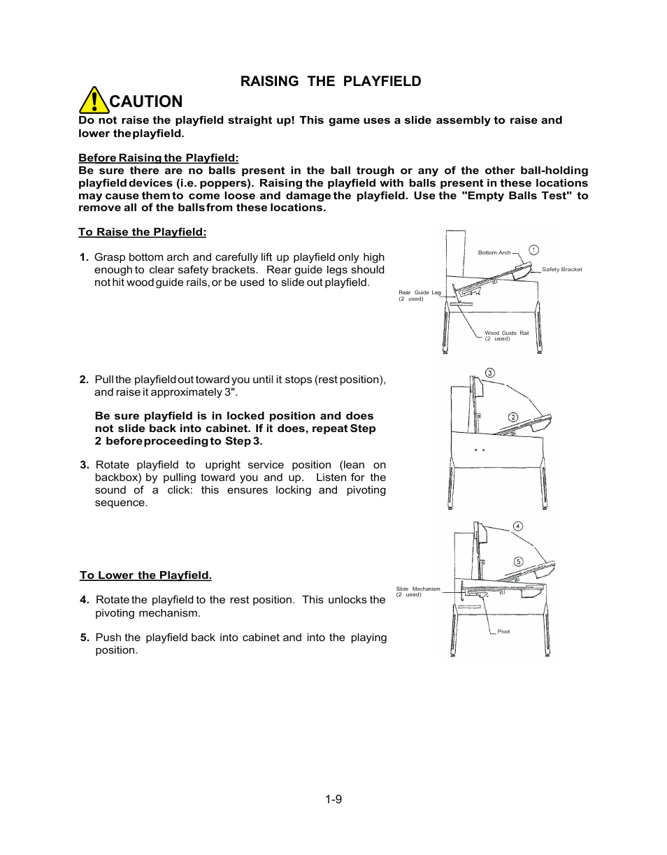 Raising the playfield, Caution | Chicago Gaming Medieval Madness Remake User Manual | Page 33 / 146