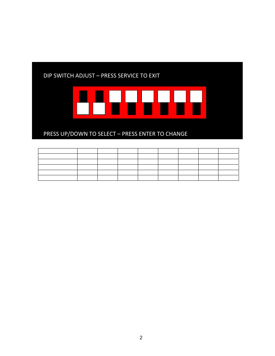 Dip switch settings | Chicago Gaming Medieval Madness Remake User Manual | Page 36 / 146