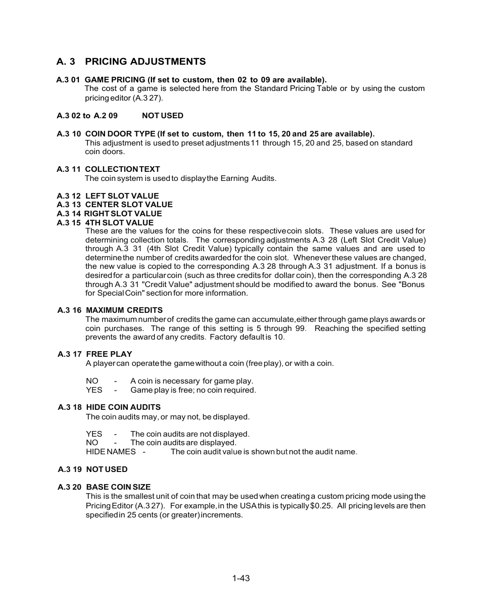 Pricing adjustments | Chicago Gaming Medieval Madness Remake User Manual | Page 67 / 146