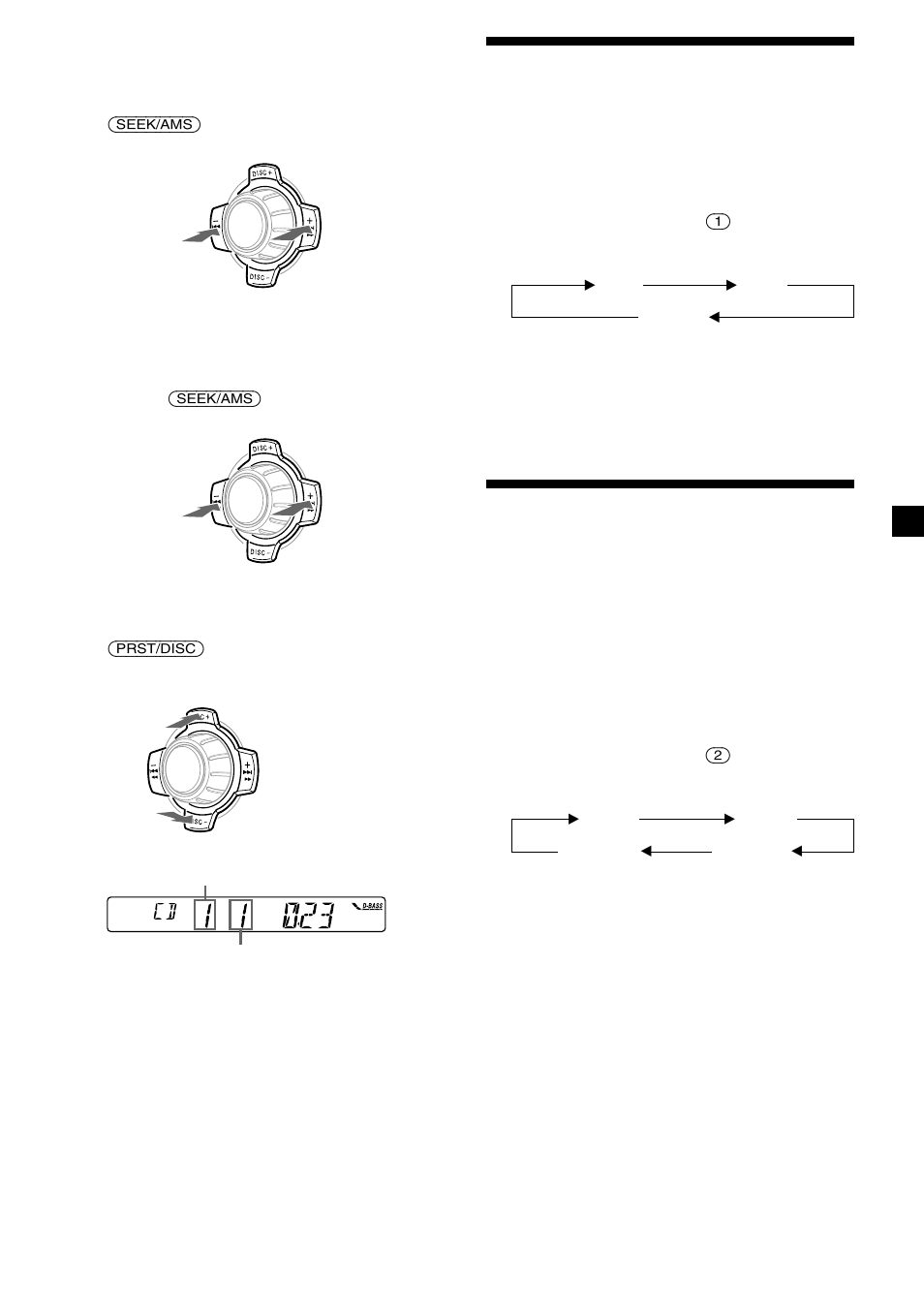 Playing tracks repeatedly, Playing tracks in random order | Sony XR-C2300R User Manual | Page 19 / 112