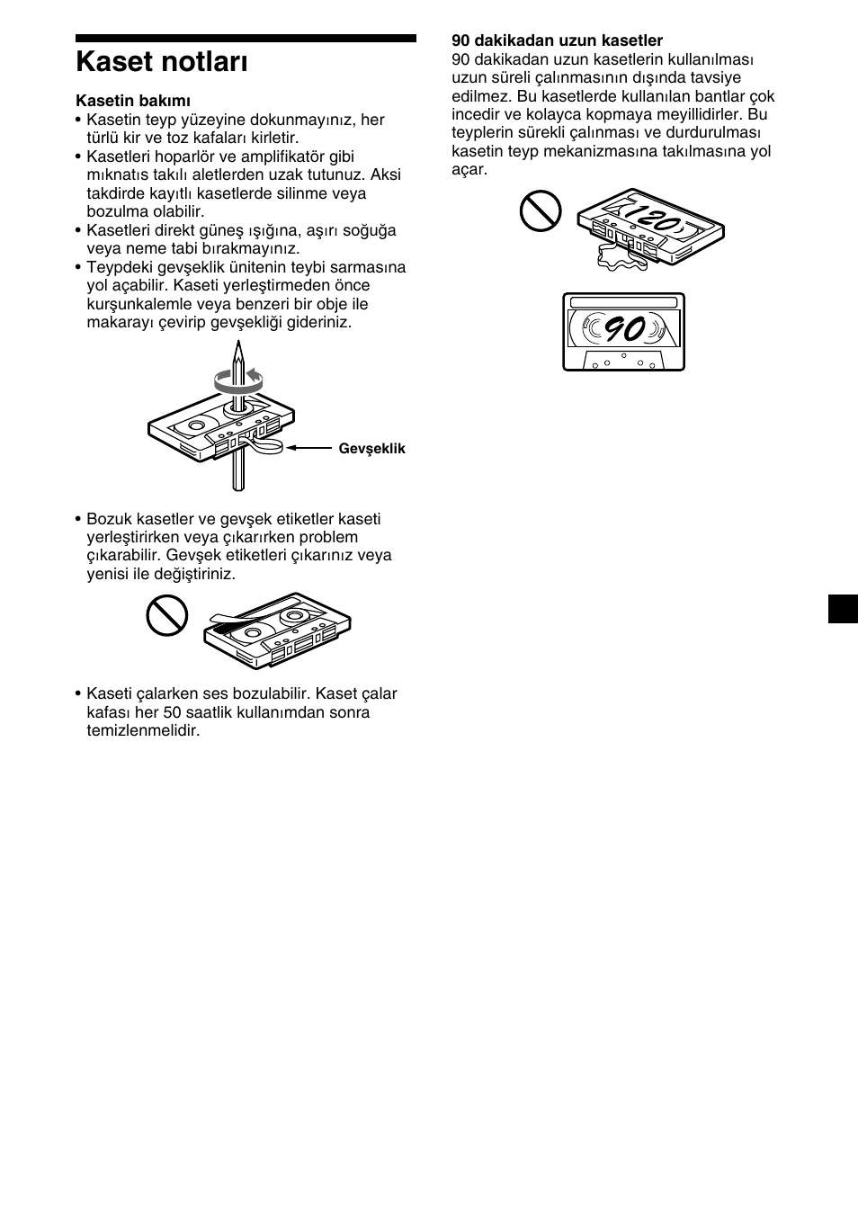 3kaset notları | Sony XR-C2300R User Manual | Page 69 / 112