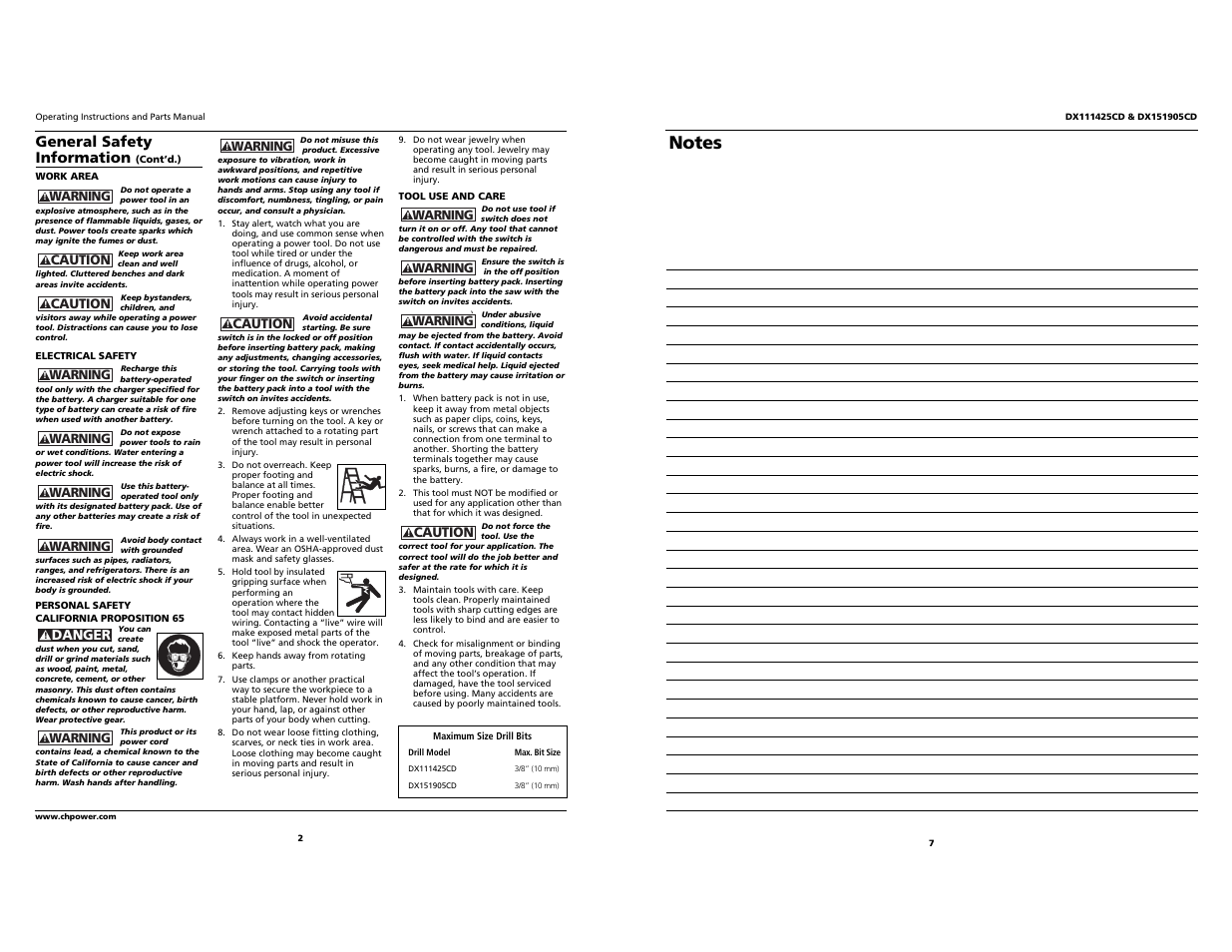 General safety information | Campbell Hausfeld DX111425CD User Manual | Page 2 / 4
