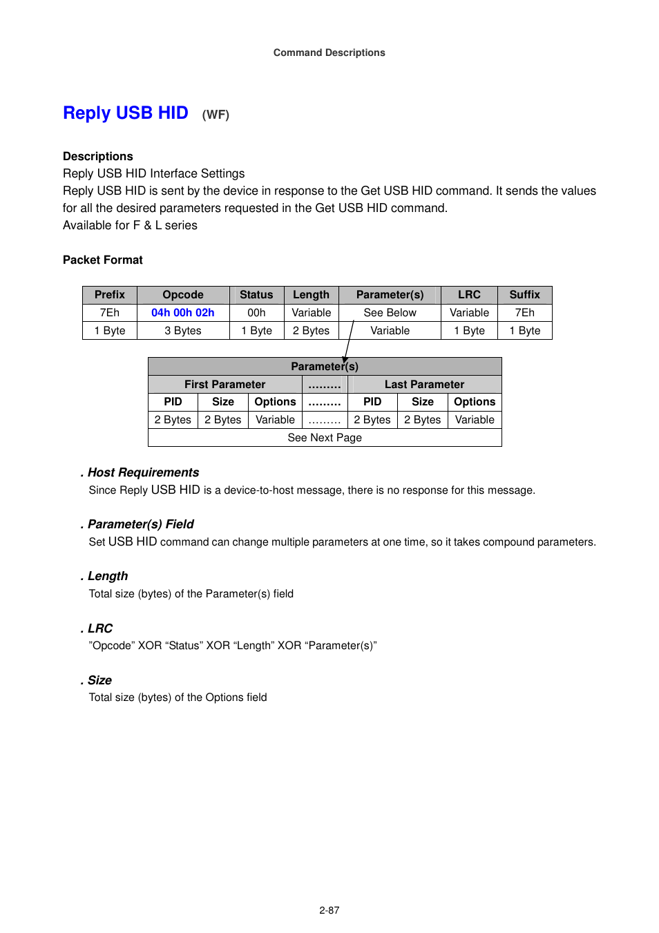 Reply usb hid | Cino FA470 User Manual | Page 102 / 251