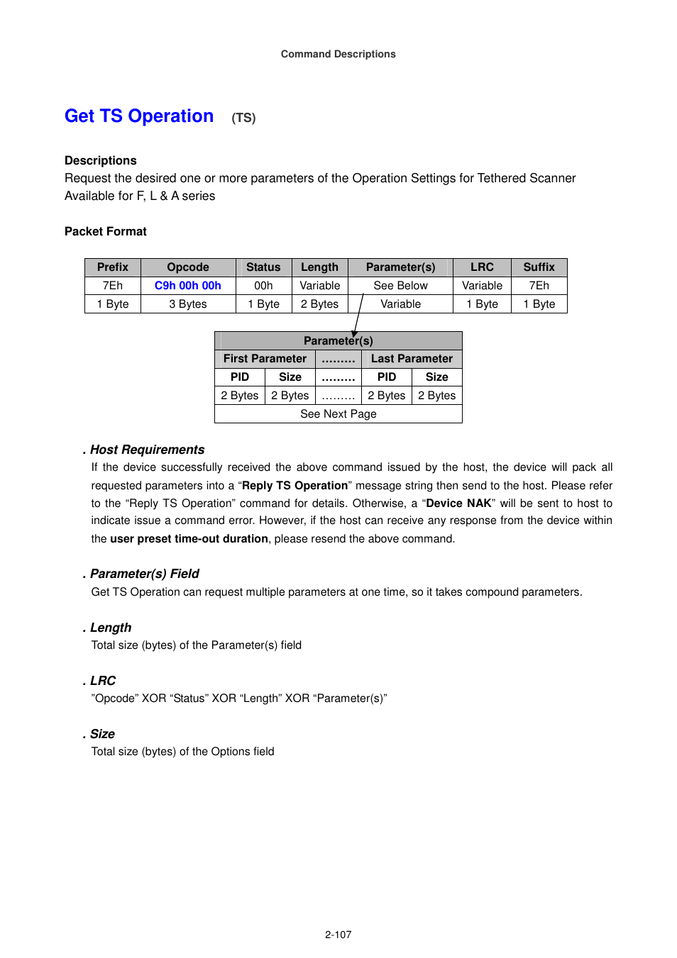 Get ts operation | Cino FA470 User Manual | Page 122 / 251