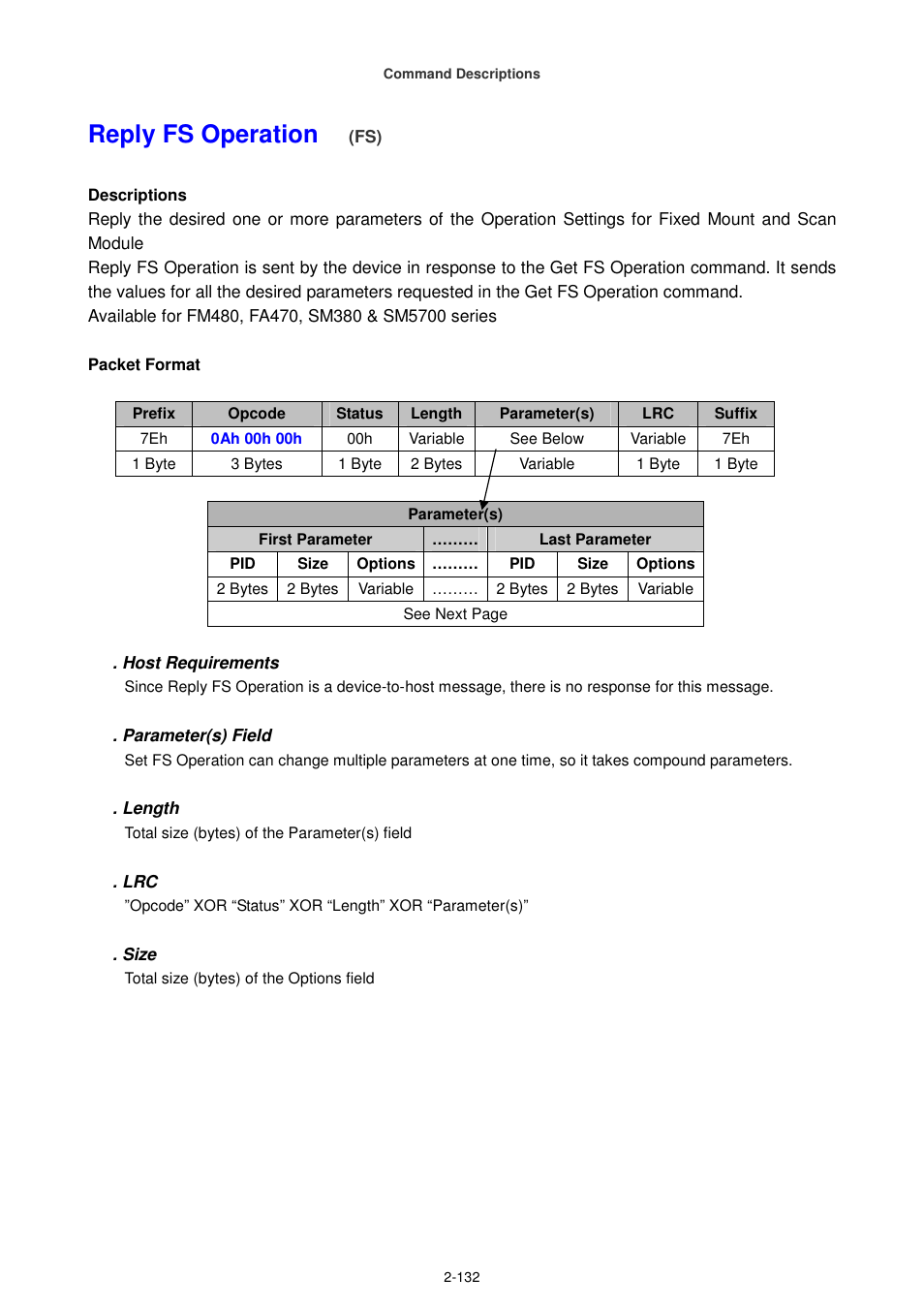 Reply fs operation | Cino FA470 User Manual | Page 147 / 251