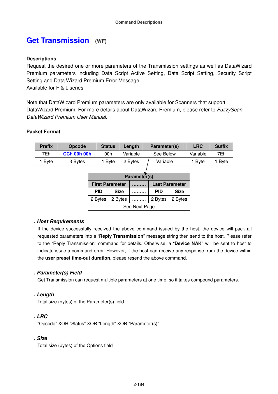 Get transmission | Cino FA470 User Manual | Page 199 / 251