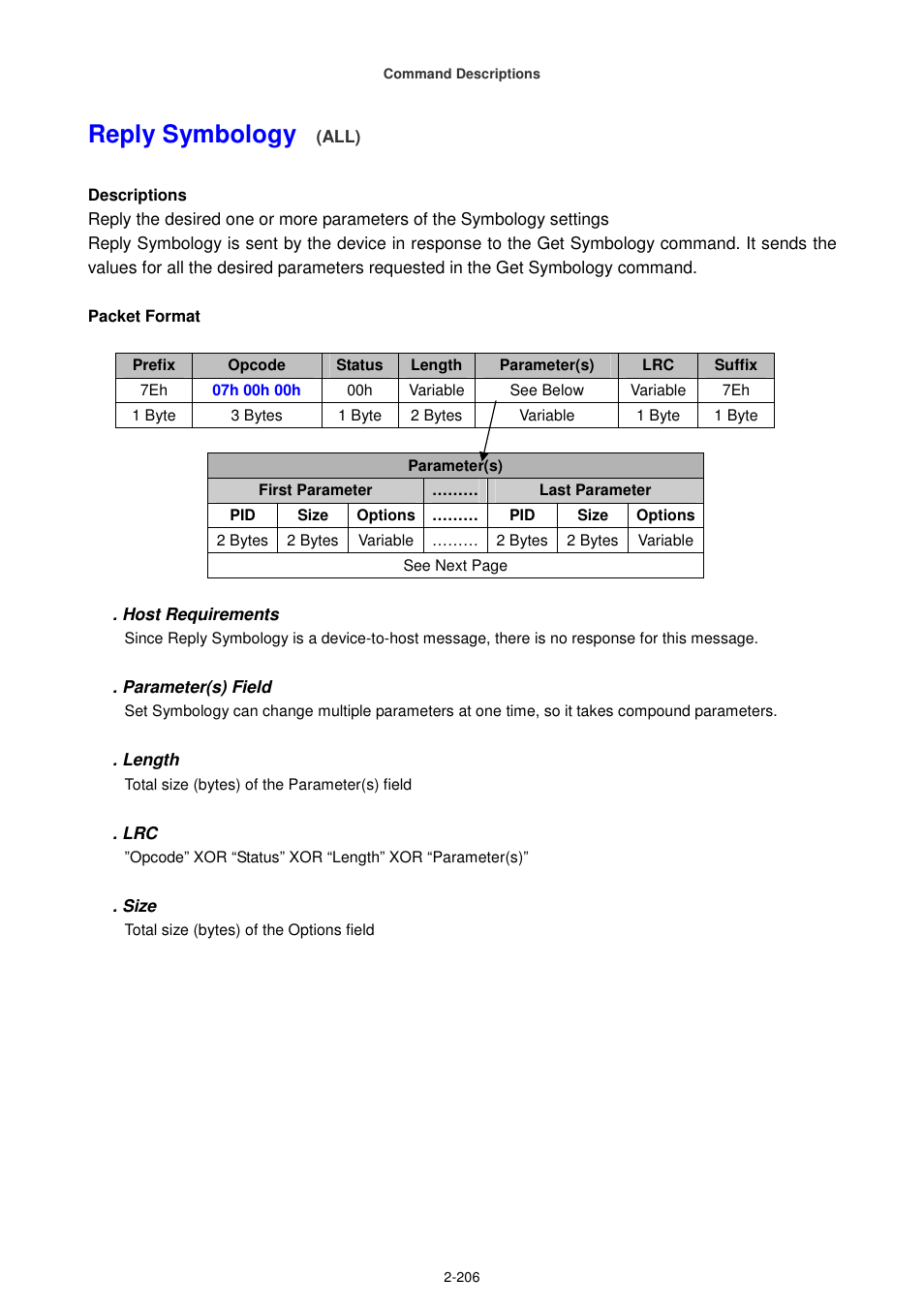 Reply symbology | Cino FA470 User Manual | Page 221 / 251