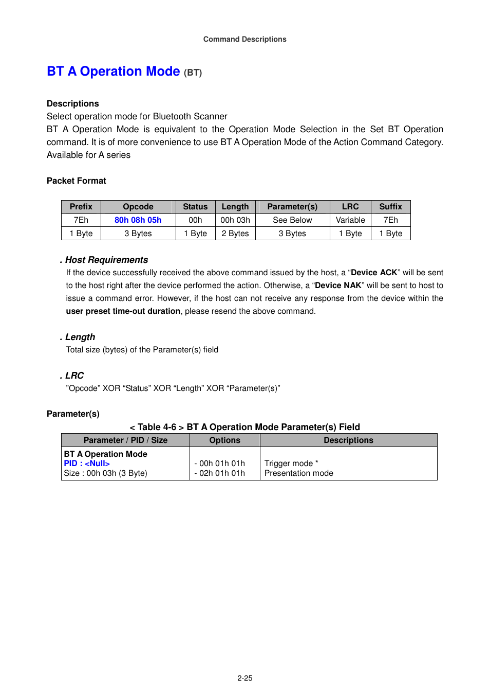 Bt a operation mode | Cino FA470 User Manual | Page 40 / 251