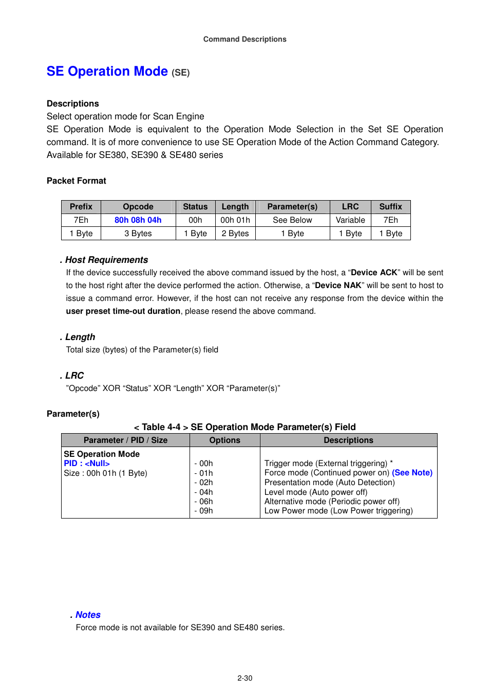 Se operation mode | Cino FA470 User Manual | Page 45 / 251