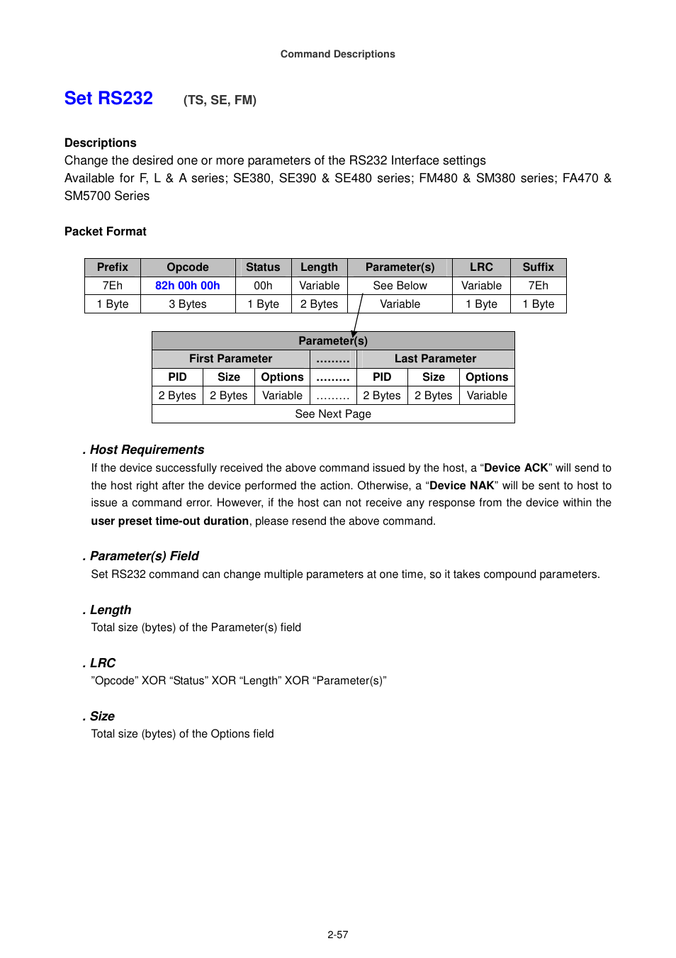 Set rs232 | Cino FA470 User Manual | Page 72 / 251