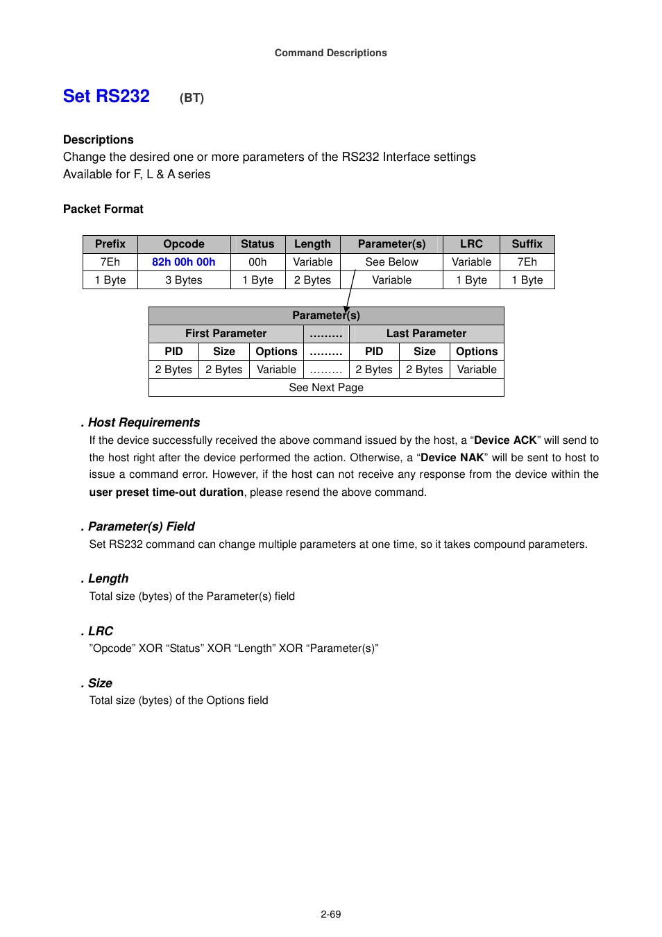 Set rs232 | Cino FA470 User Manual | Page 84 / 251