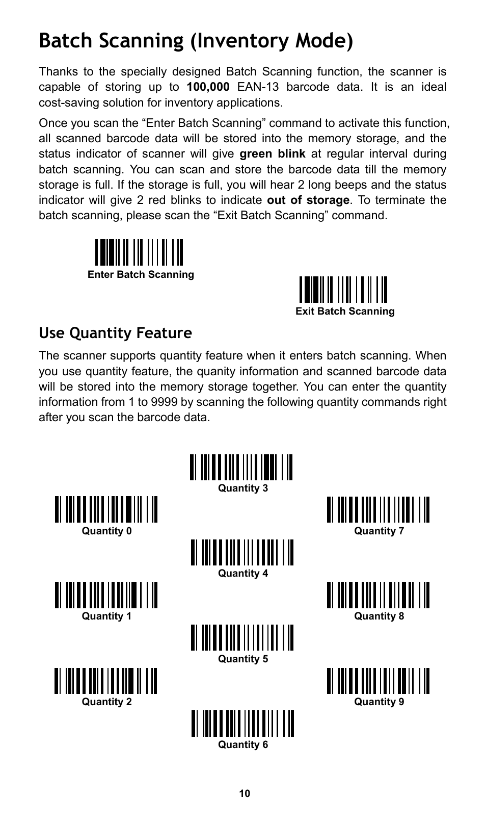 Batch scanning (inventory mode), Use quantity feature | Cino L780BT HC User Manual | Page 11 / 16