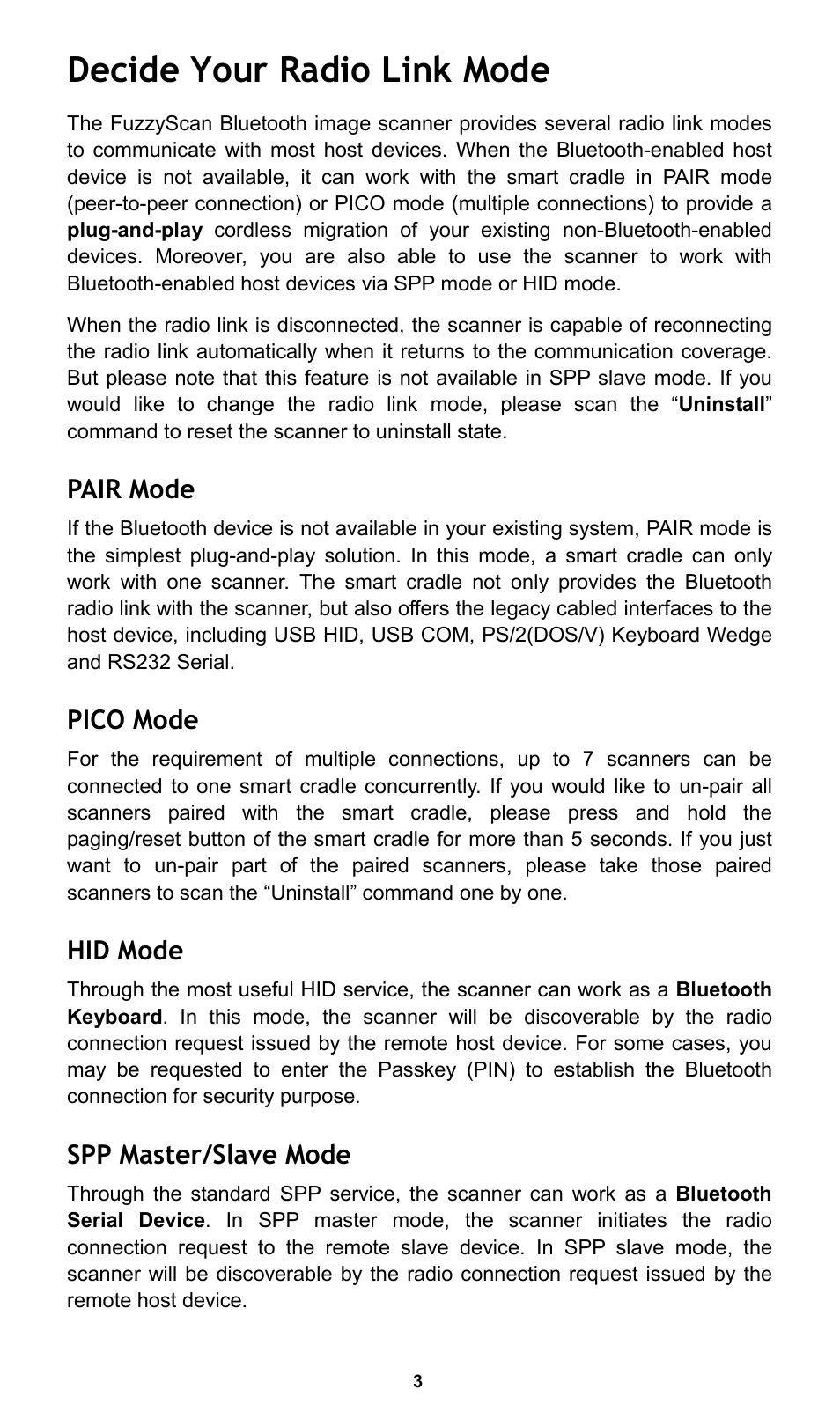 Decide your radio link mode | Cino L780BT HC User Manual | Page 4 / 16