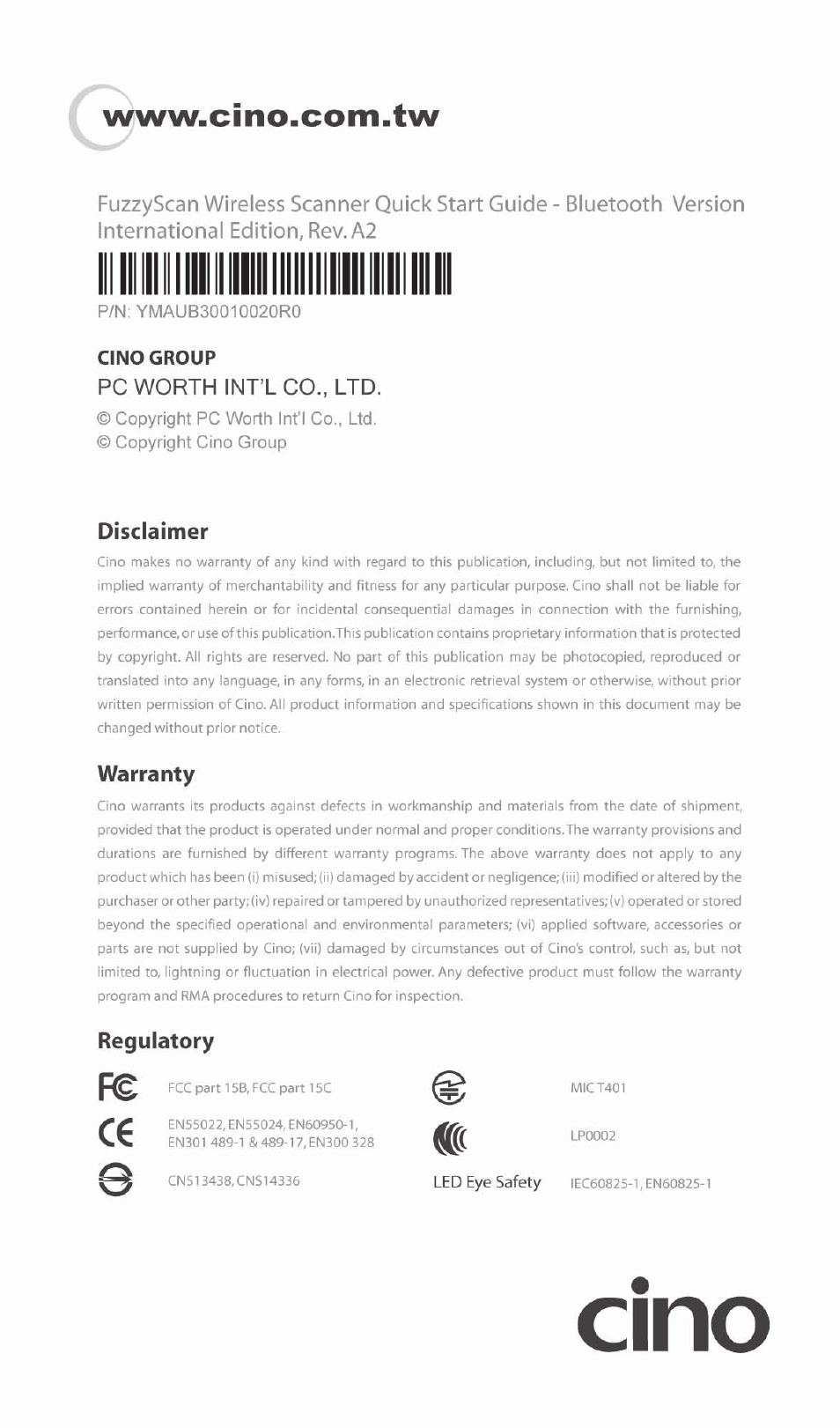 Cino L780BT HC User Manual | Page 16 / 16