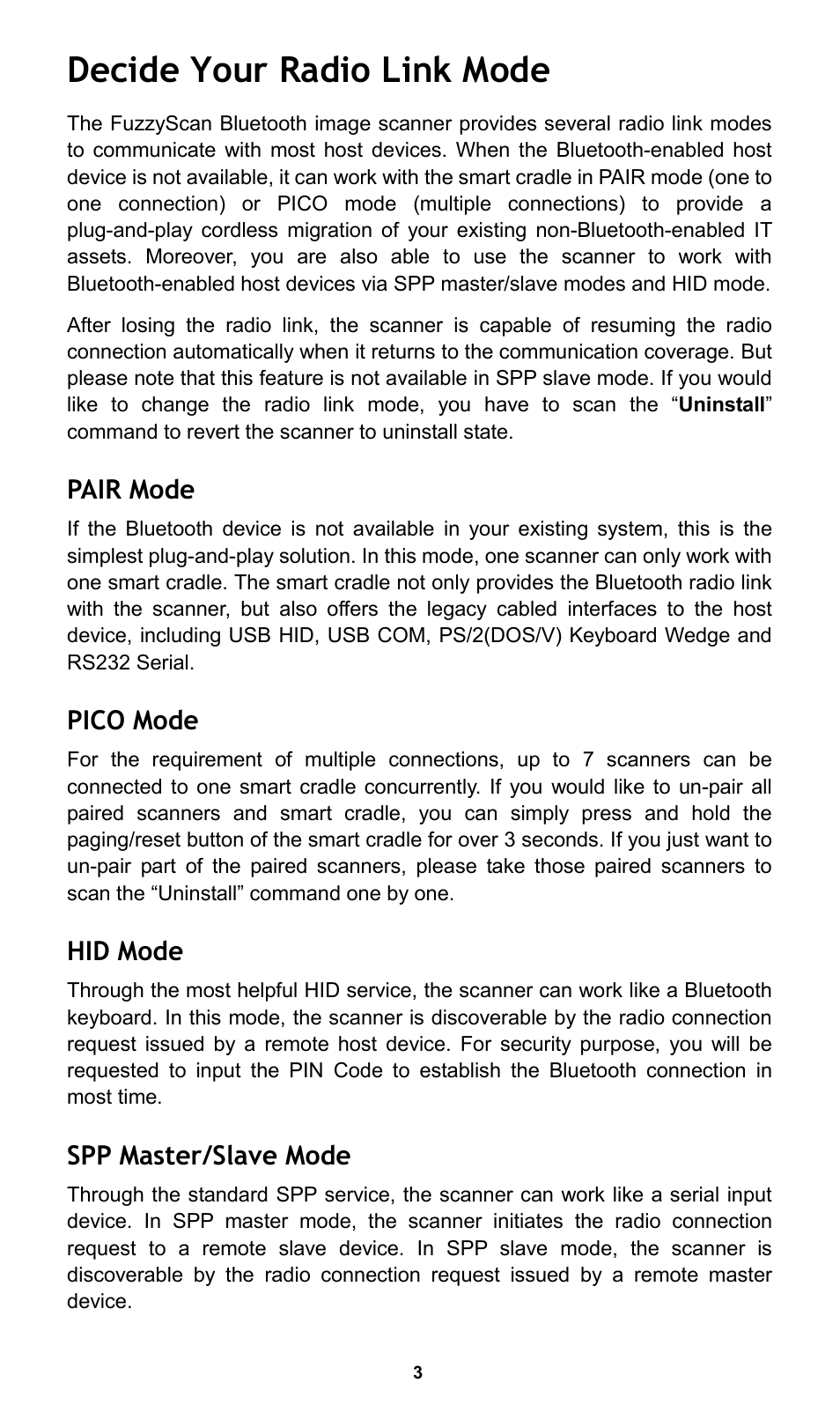 Decide your radio link mode | Cino L780BT HC User Manual | Page 4 / 16