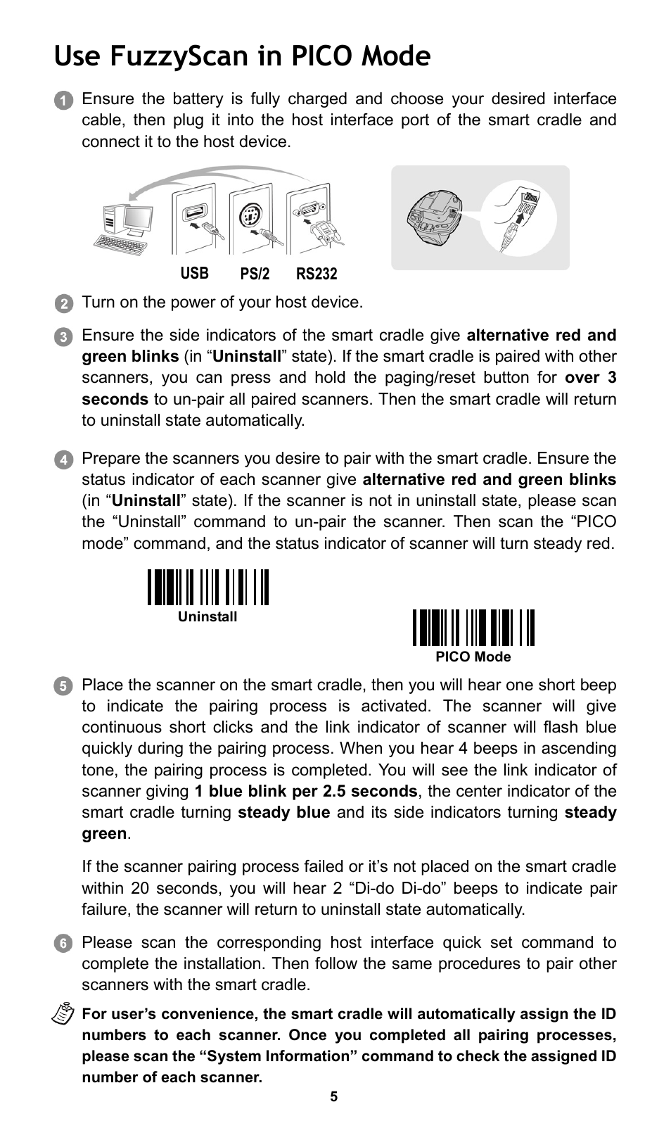 Use fuzzyscan in pico mode | Cino L780BT HC User Manual | Page 6 / 16