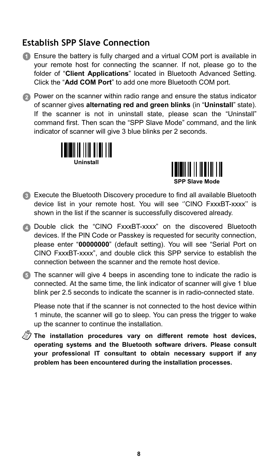 Establish spp slave connection | Cino L780BT HC User Manual | Page 9 / 16