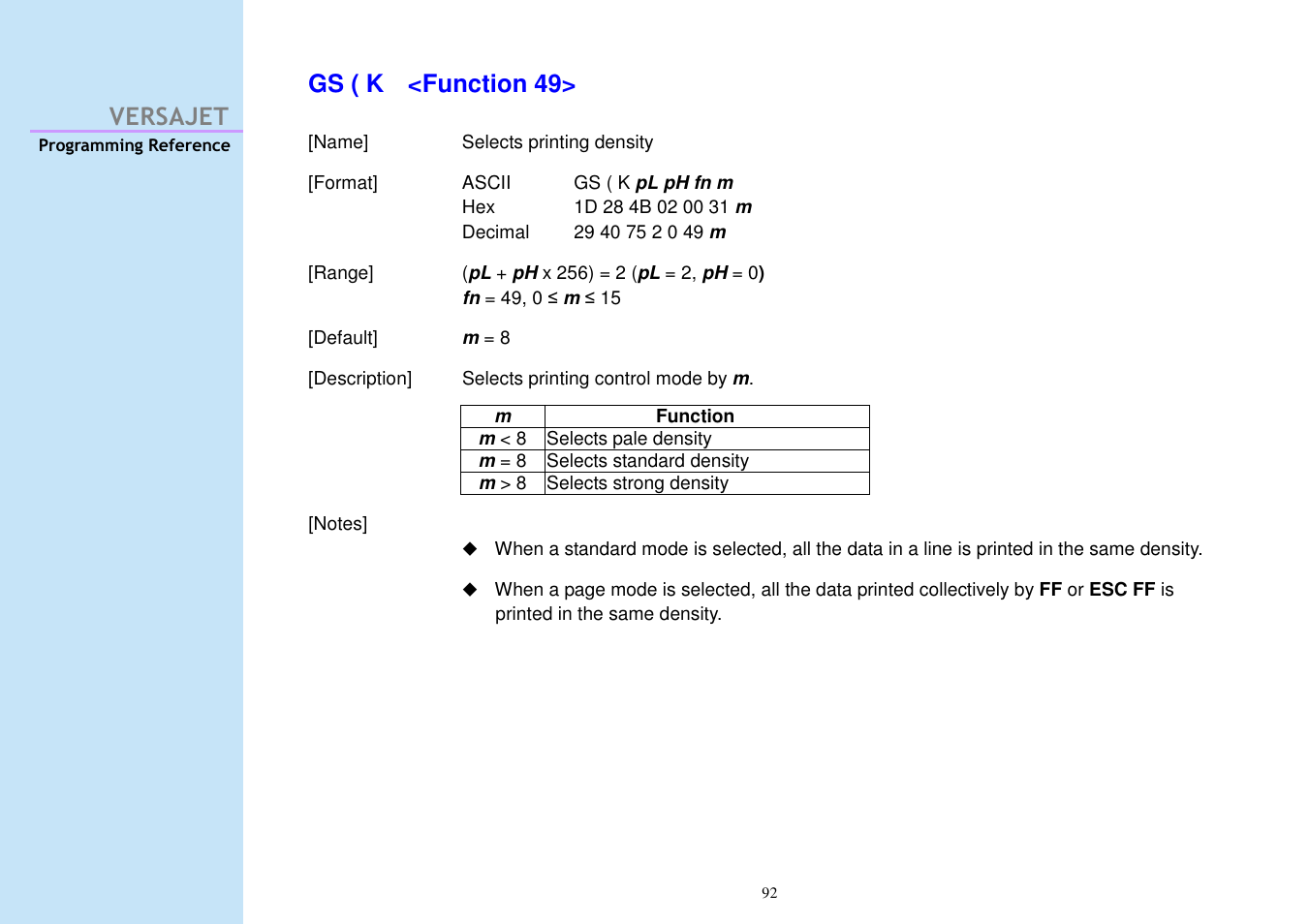 Versajet gs ( k <function 49 | Cino M230B User Manual | Page 101 / 245